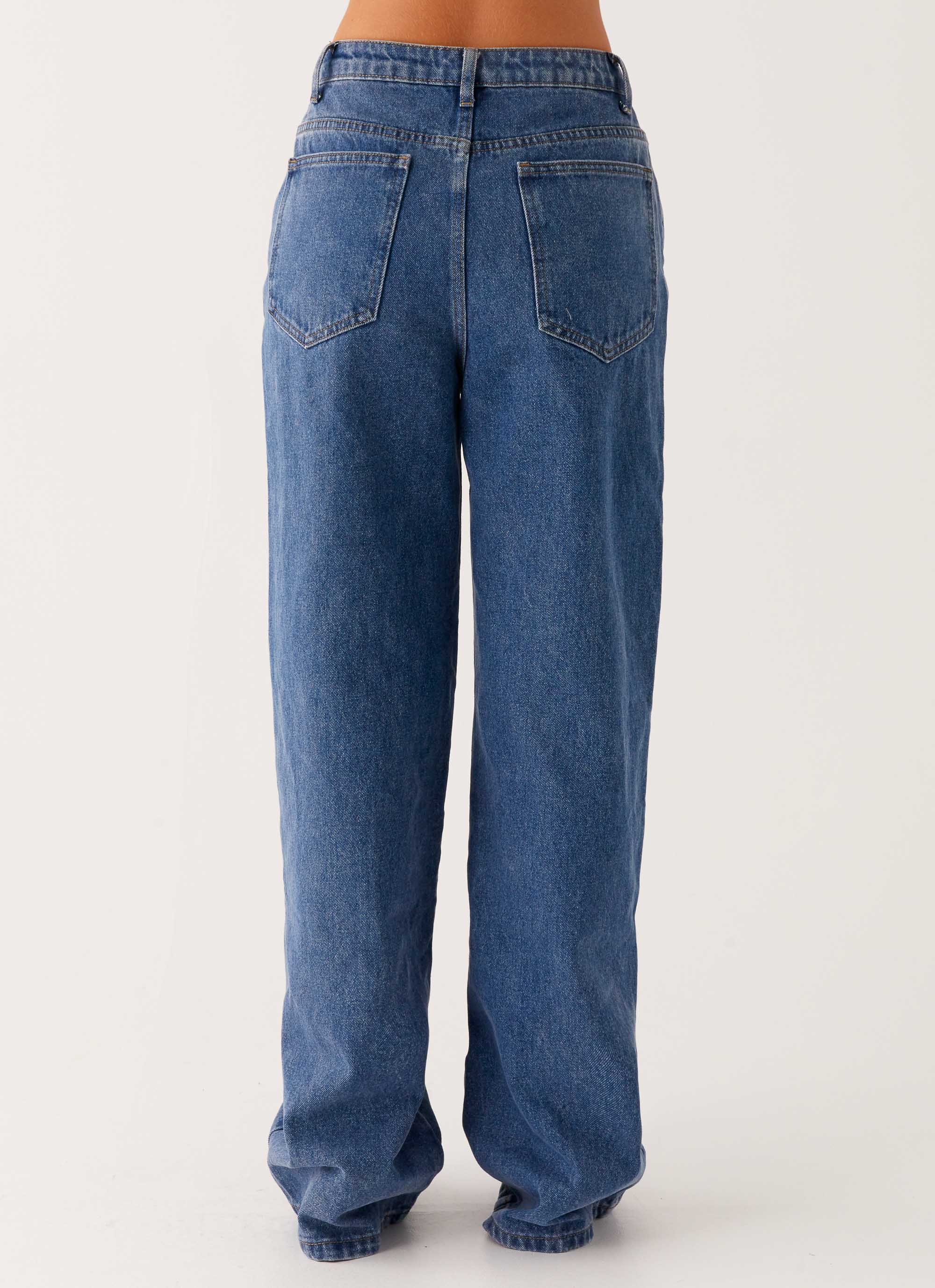 Back Again Straight Leg Denim Jeans - True Blue - Image 4