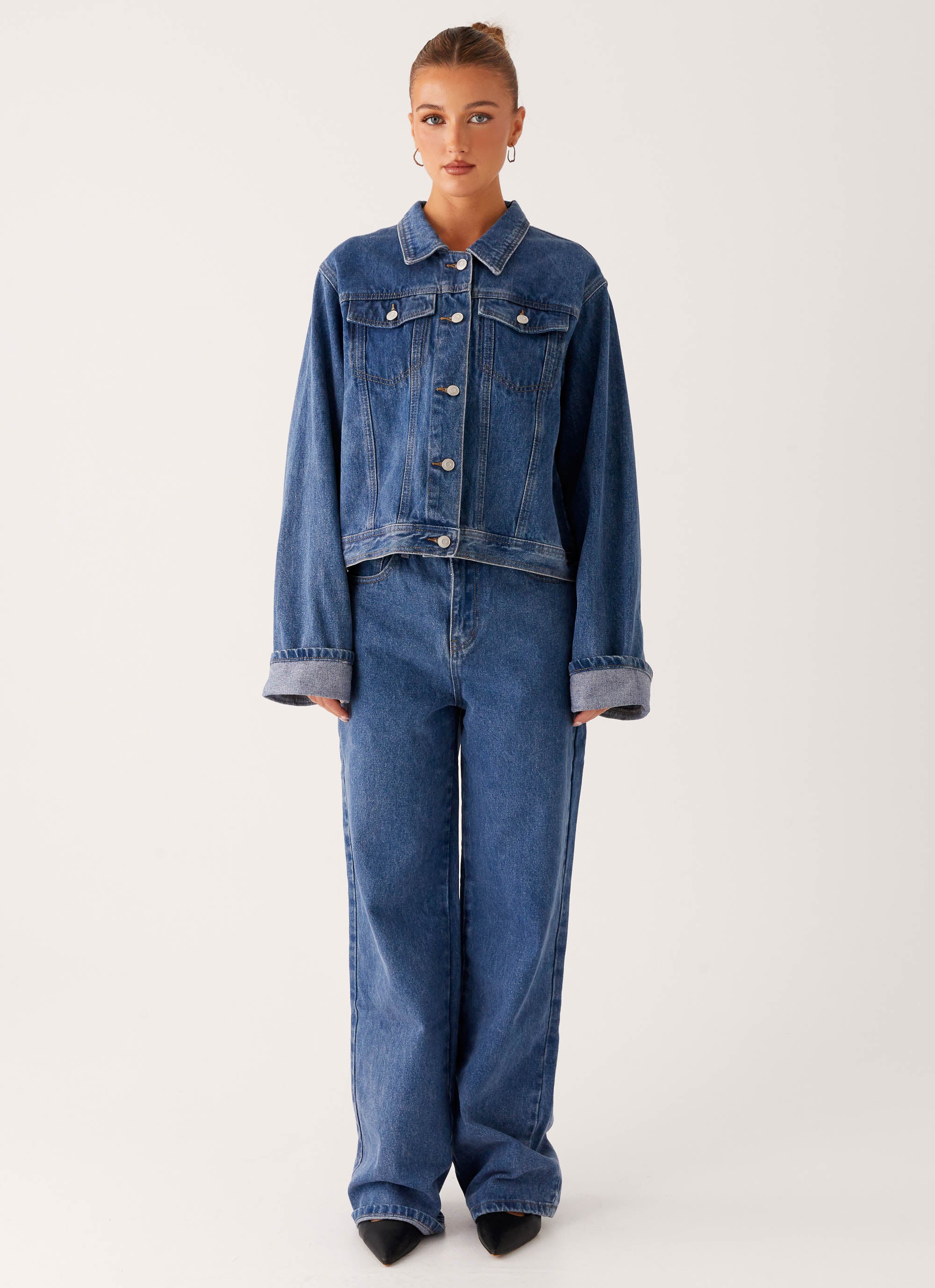 Back Again Straight Leg Denim Jeans - True Blue - Image 5