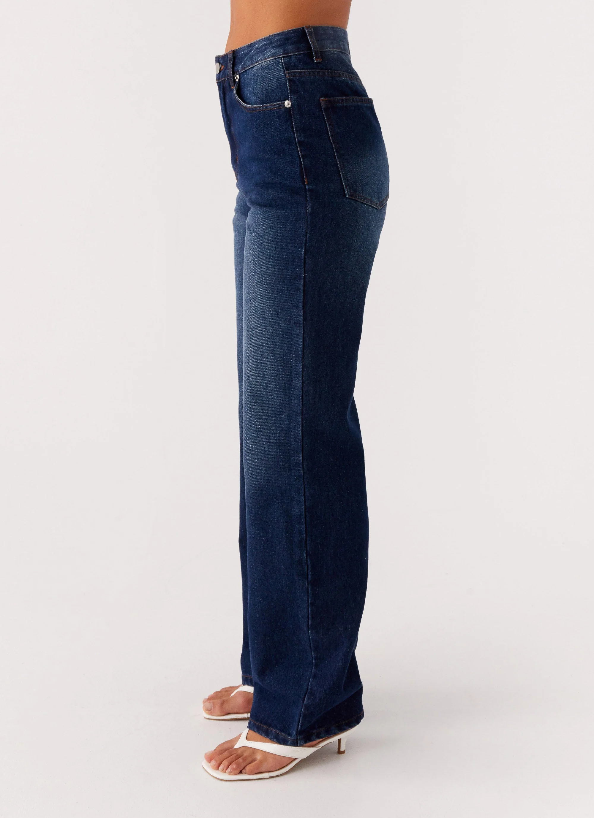 Back Again Straight Leg Denim Jeans - Vintage Blue - Image 4