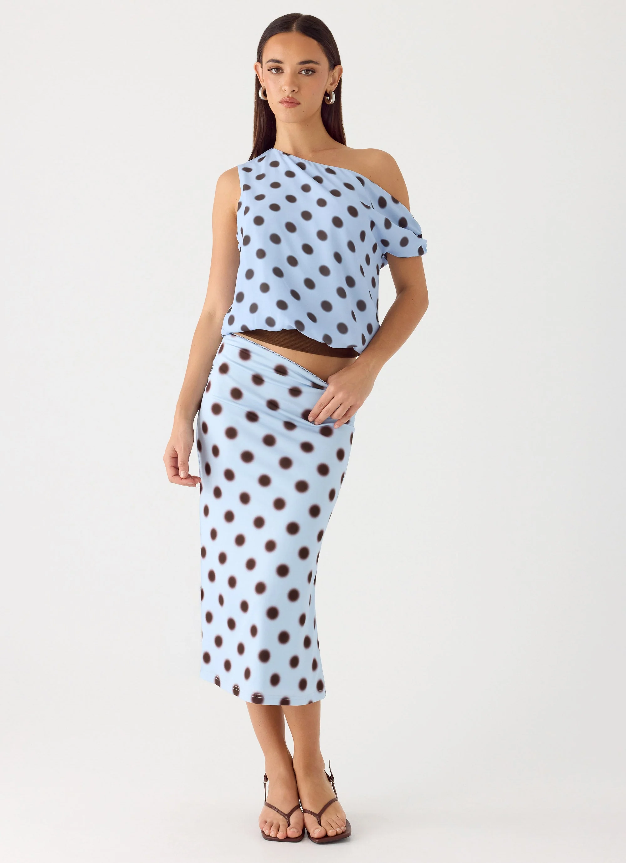 Bahama Low Rise Midi Skirt - Blue Mocha Dot - Image 8