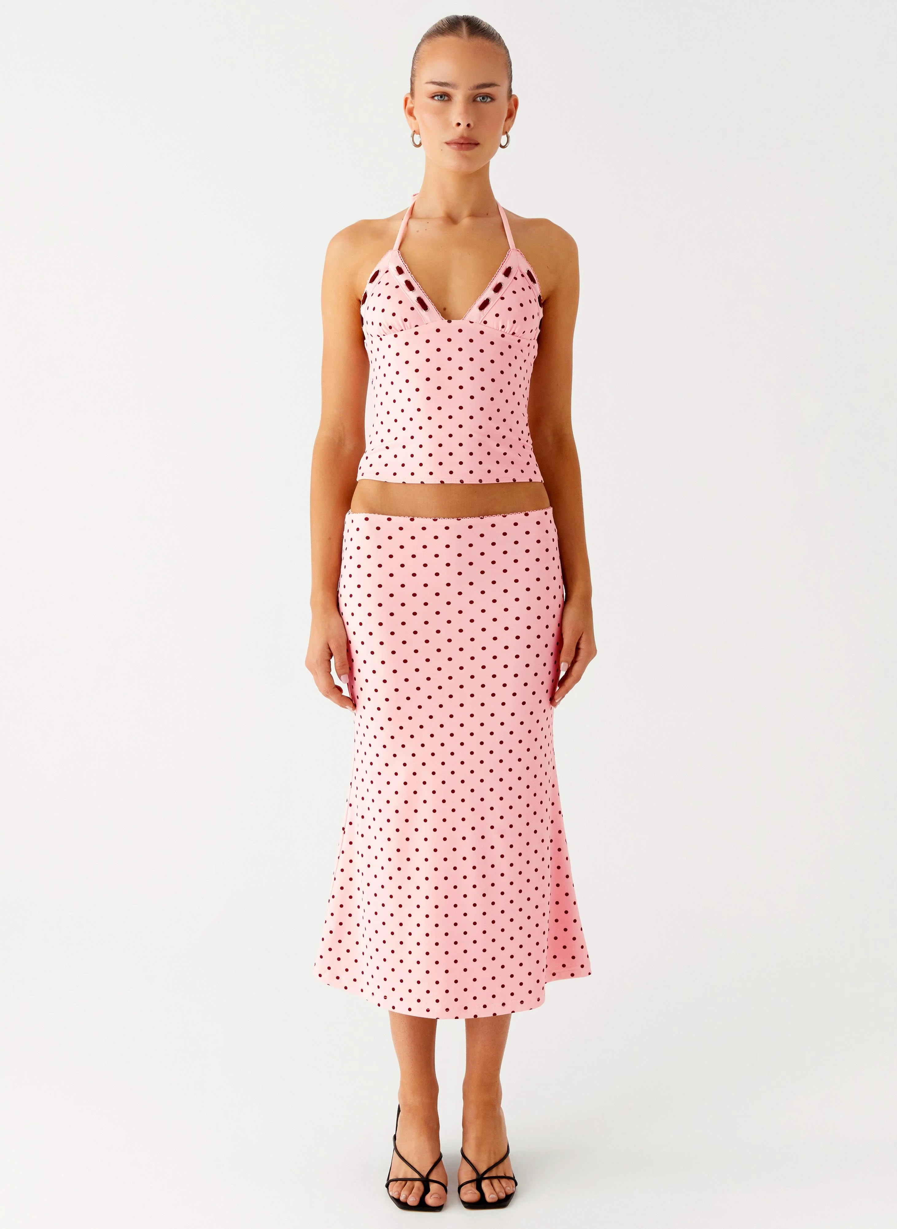 Bahama Low Rise Midi Skirt - Strawberry Dot - Image 2
