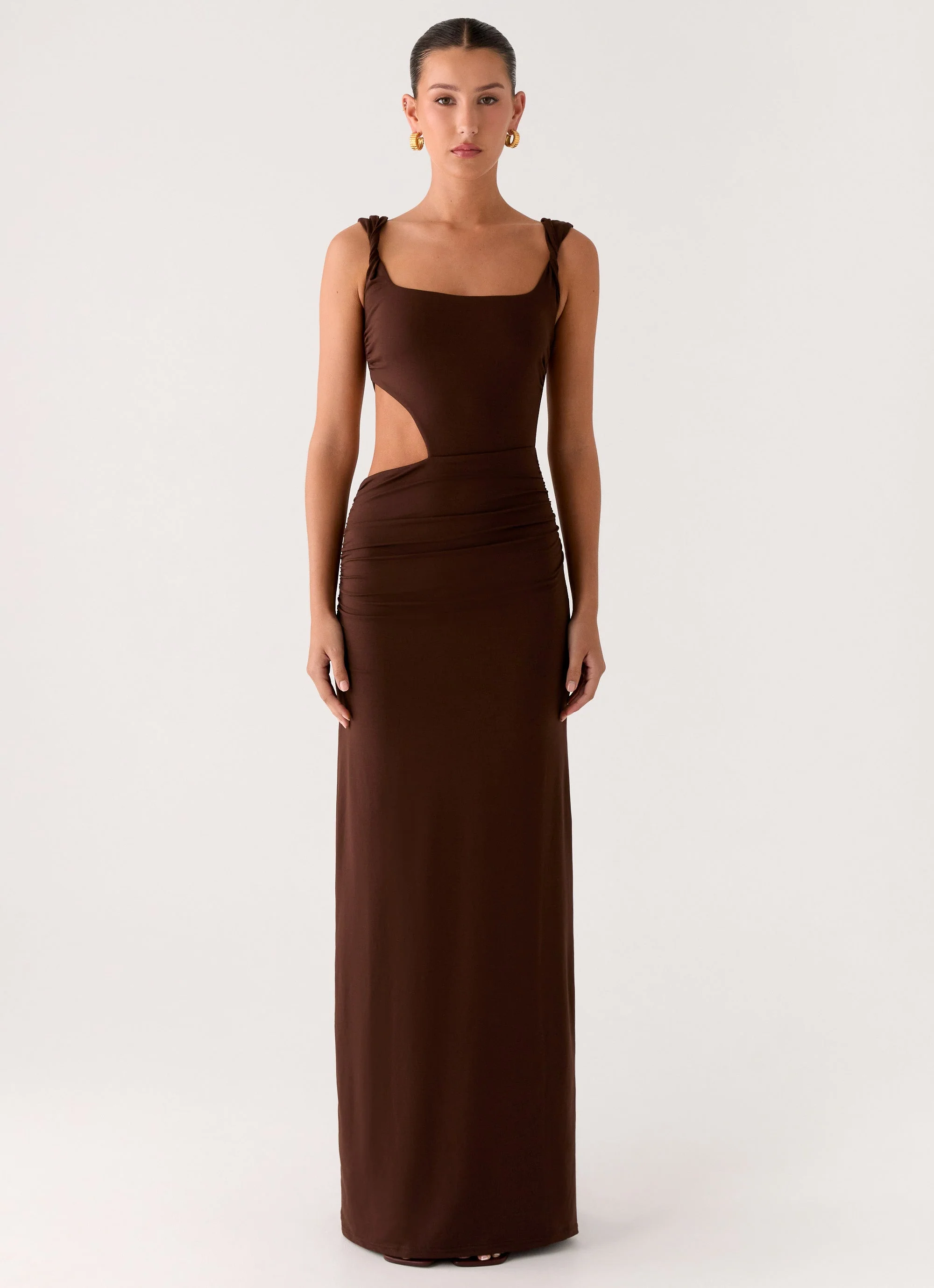 Balvin Cut Out Maxi Dress - Cool Chocolate - Image 2