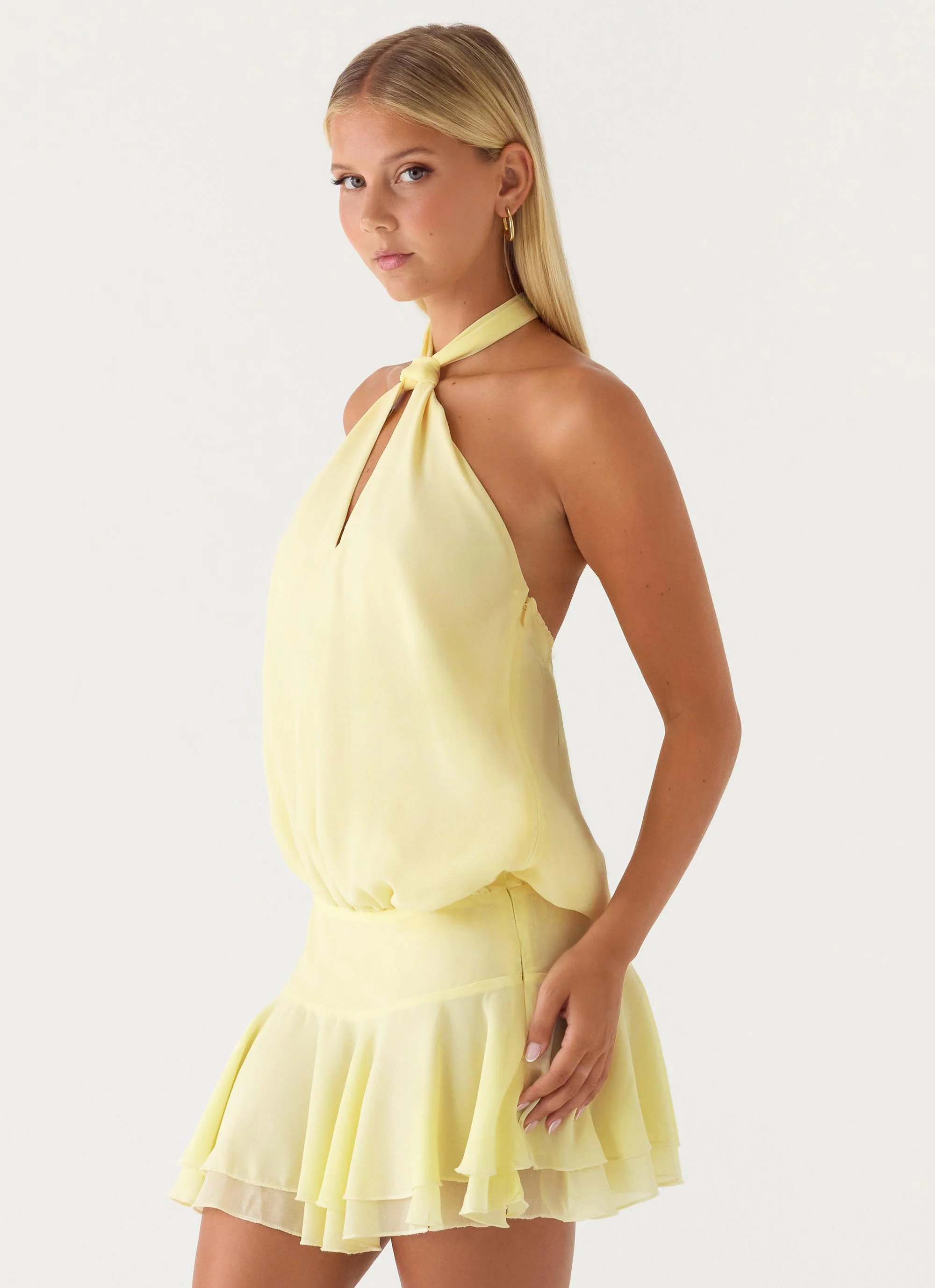 Beginning Mini Dress - Butter Yellow - Image 3