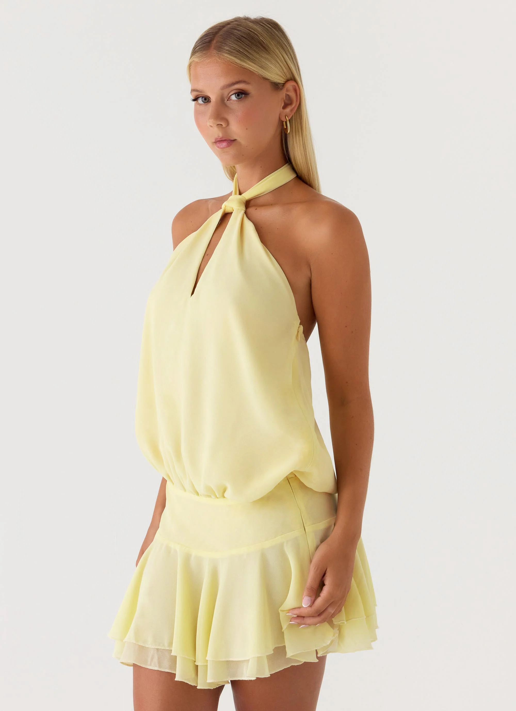 Beginning Mini Dress - Butter Yellow - Image 6