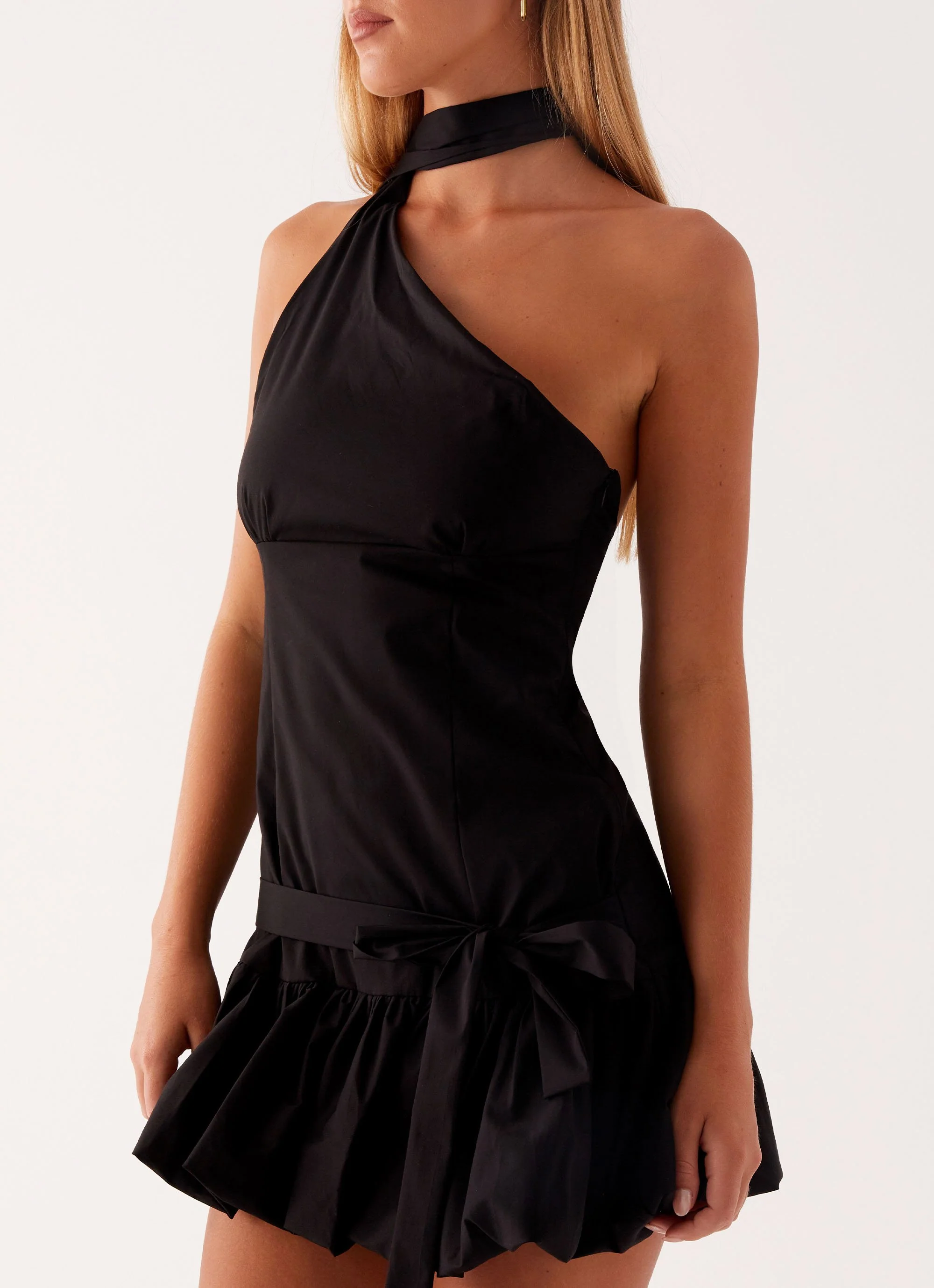 Belina Scarf Mini Dress - Black - Image 6