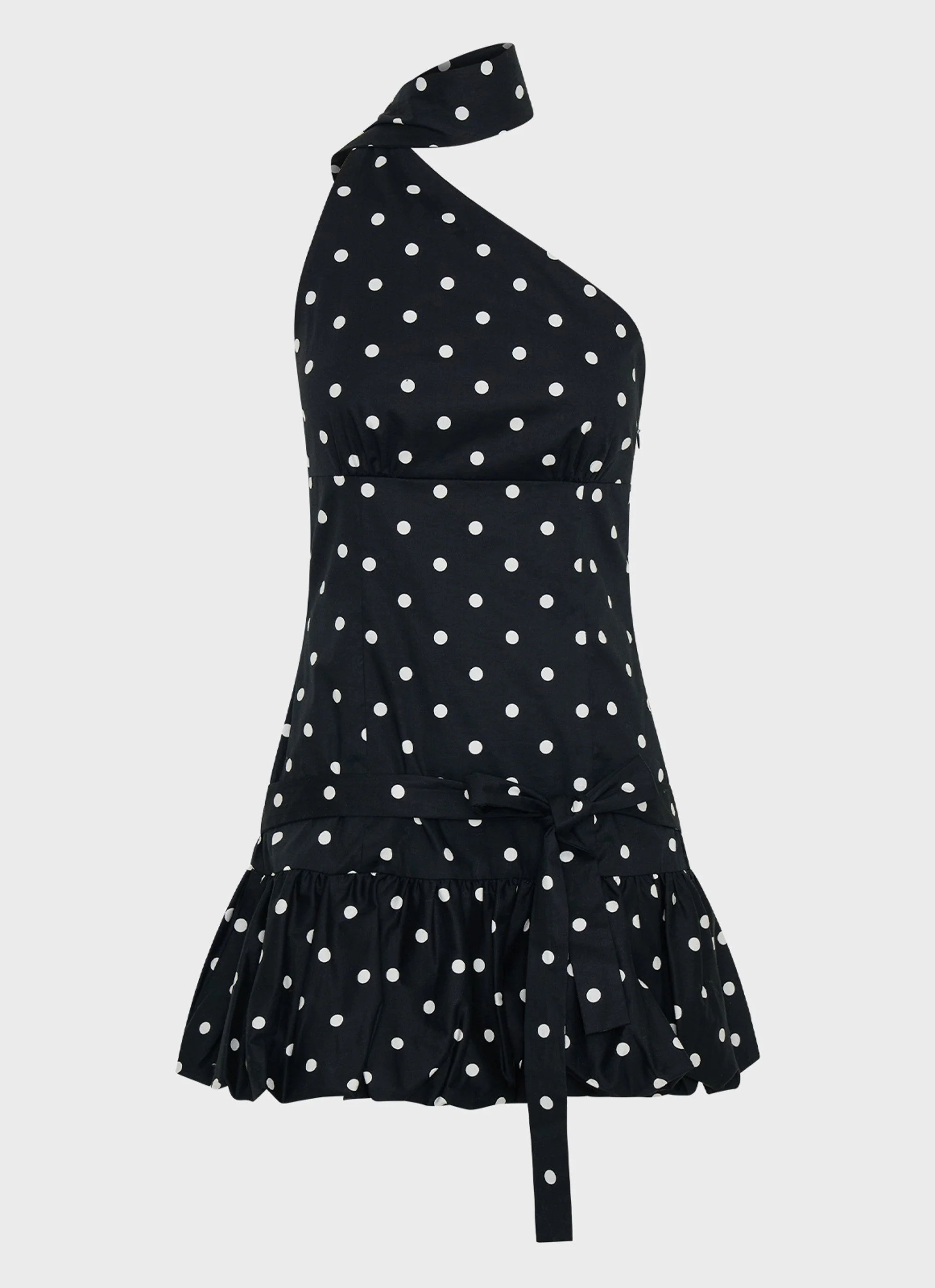 Belina Scarf Mini Dress - Black Polkadot - Image 6
