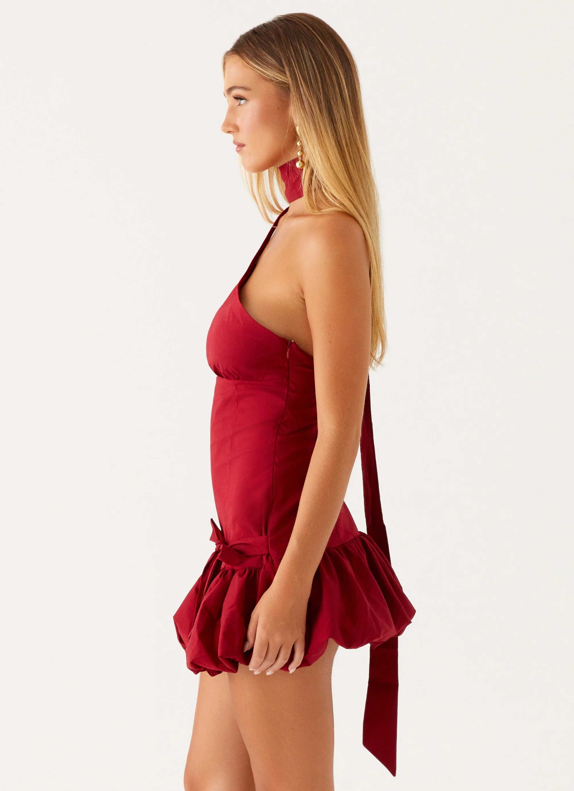 Belina Scarf Mini Dress - Merlot - Image 3