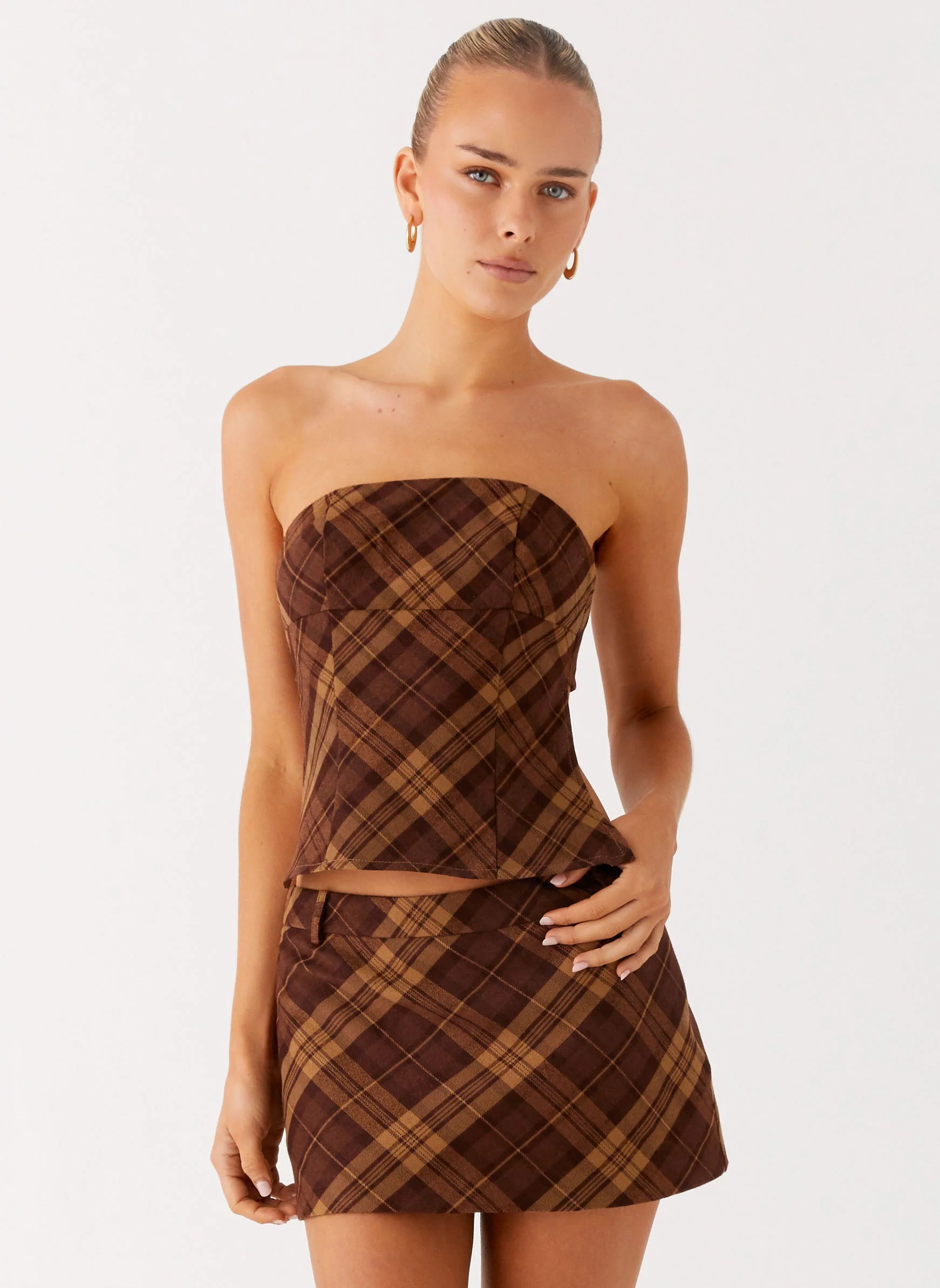 Benson Mini Skirt - Plaid - Image 6