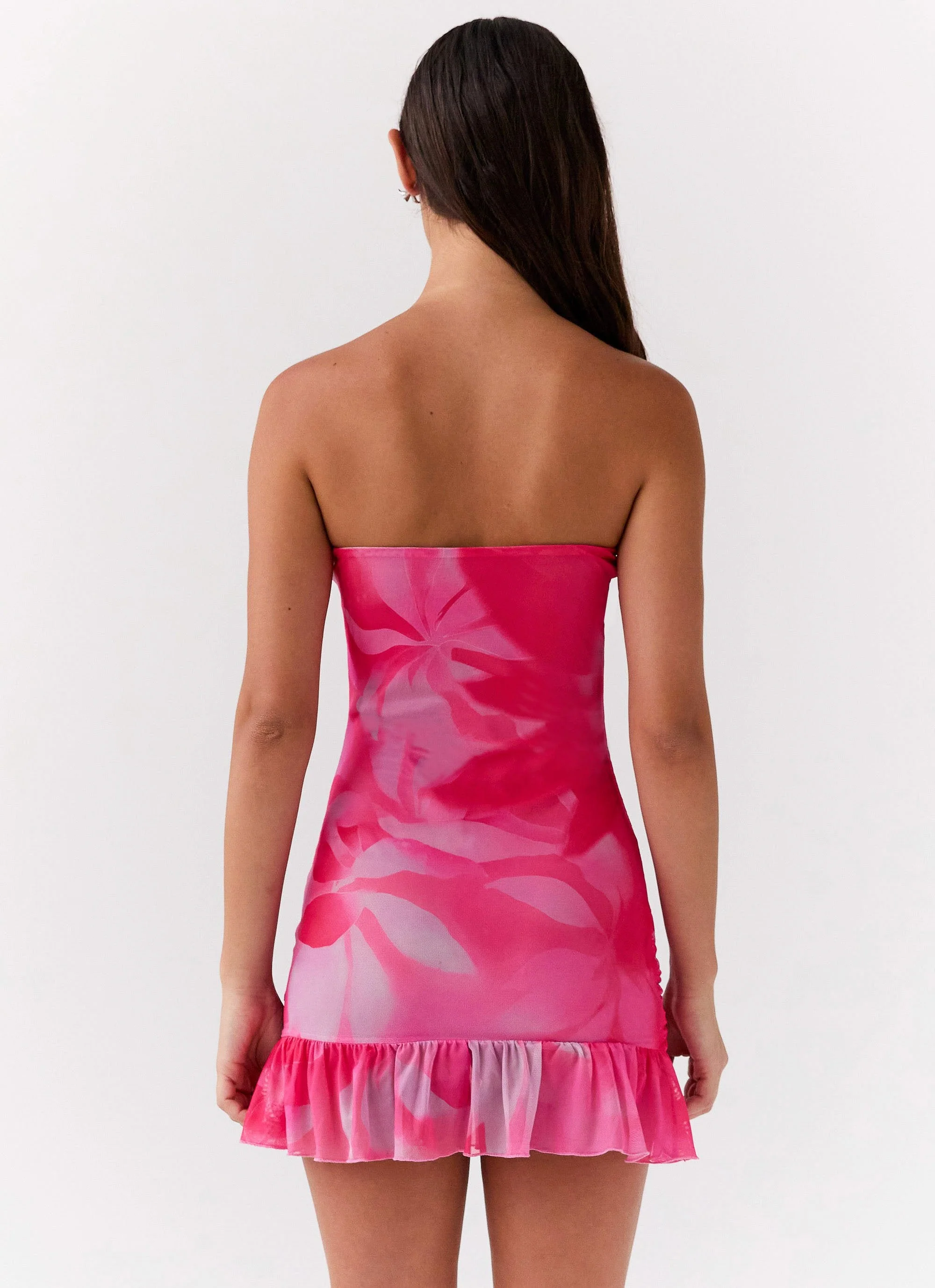 Besa Mesh Mini Dress - Neon Blush - Image 8