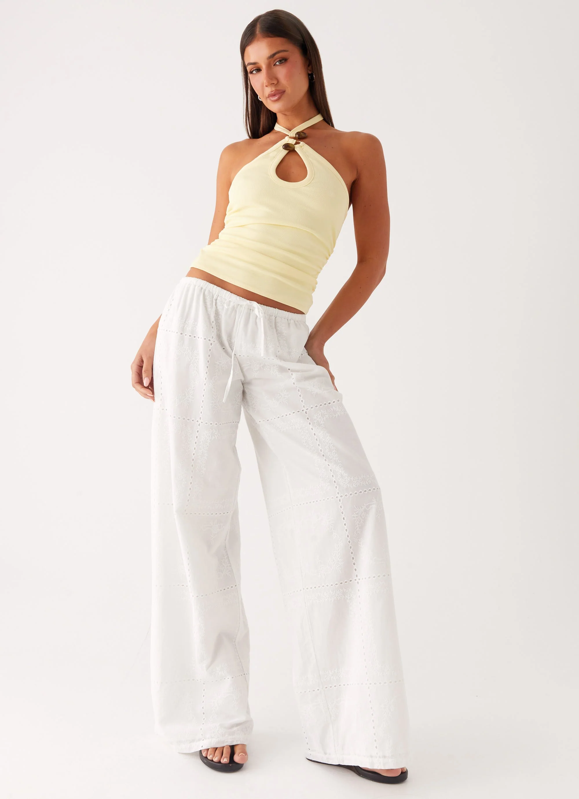 Bille Low Rise Pants - White - Image 5