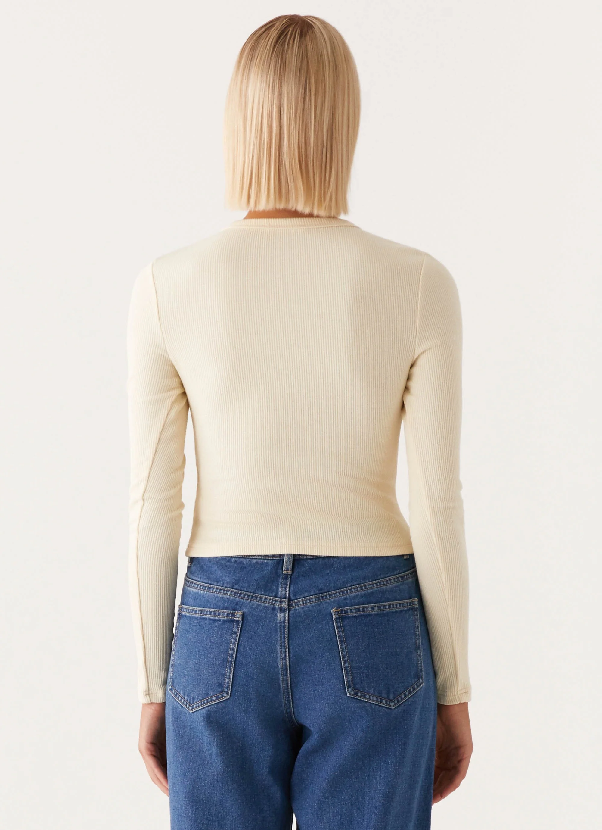 Blair Buttoned Long Sleeve Top - Yellow - Image 4