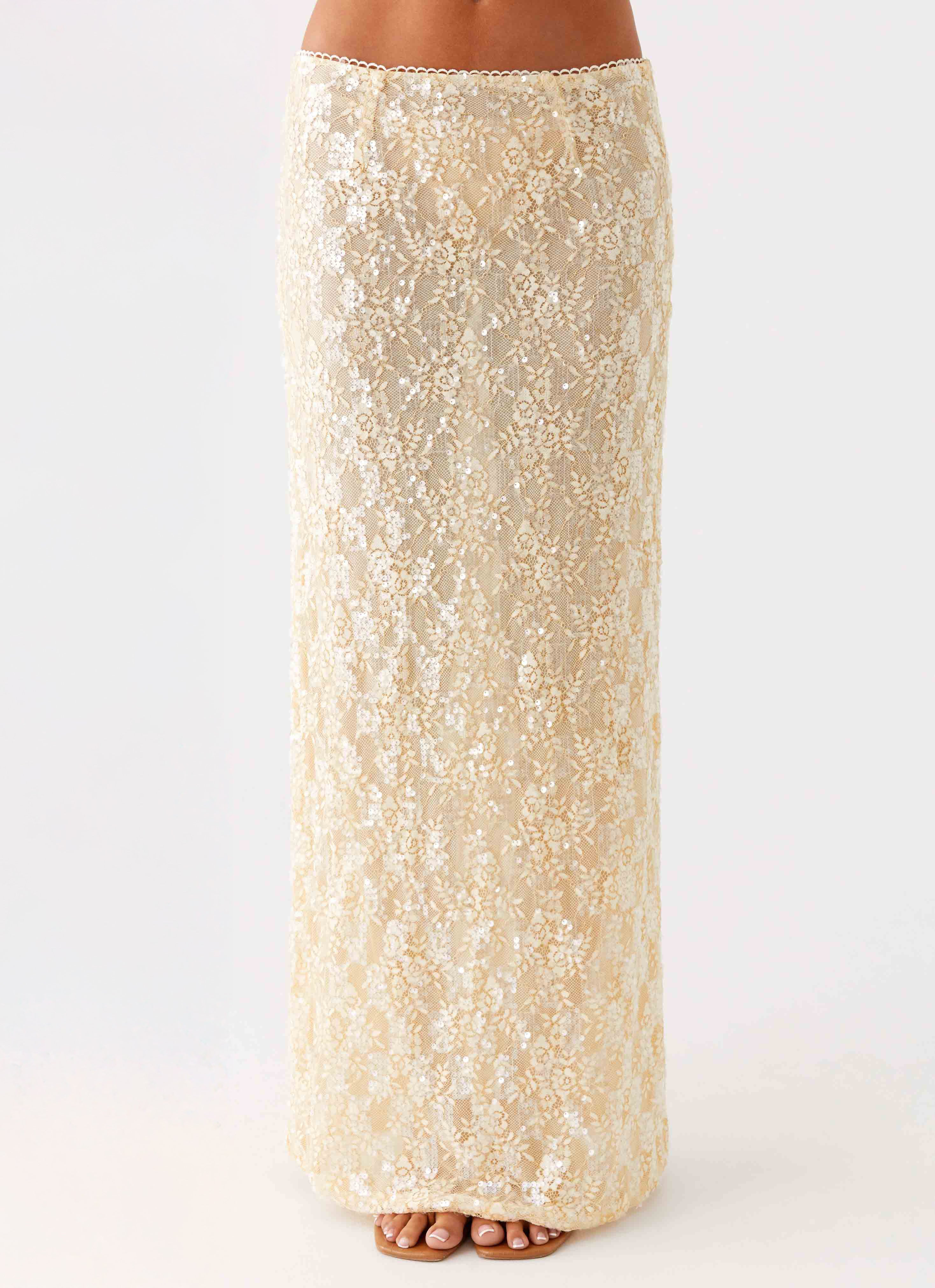 Bling It On Maxi Skirt - Ivory - Image 5