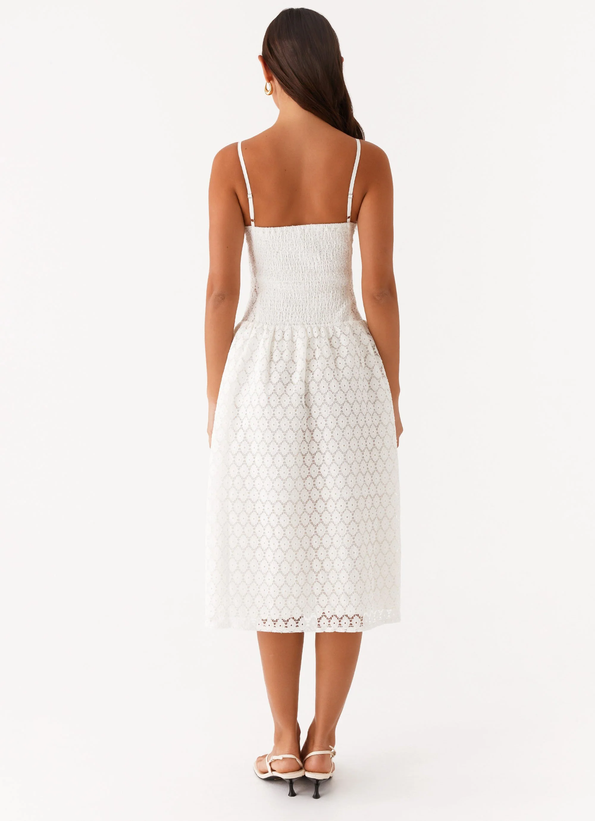 Blooming Corset Midi Dress - White - Image 4