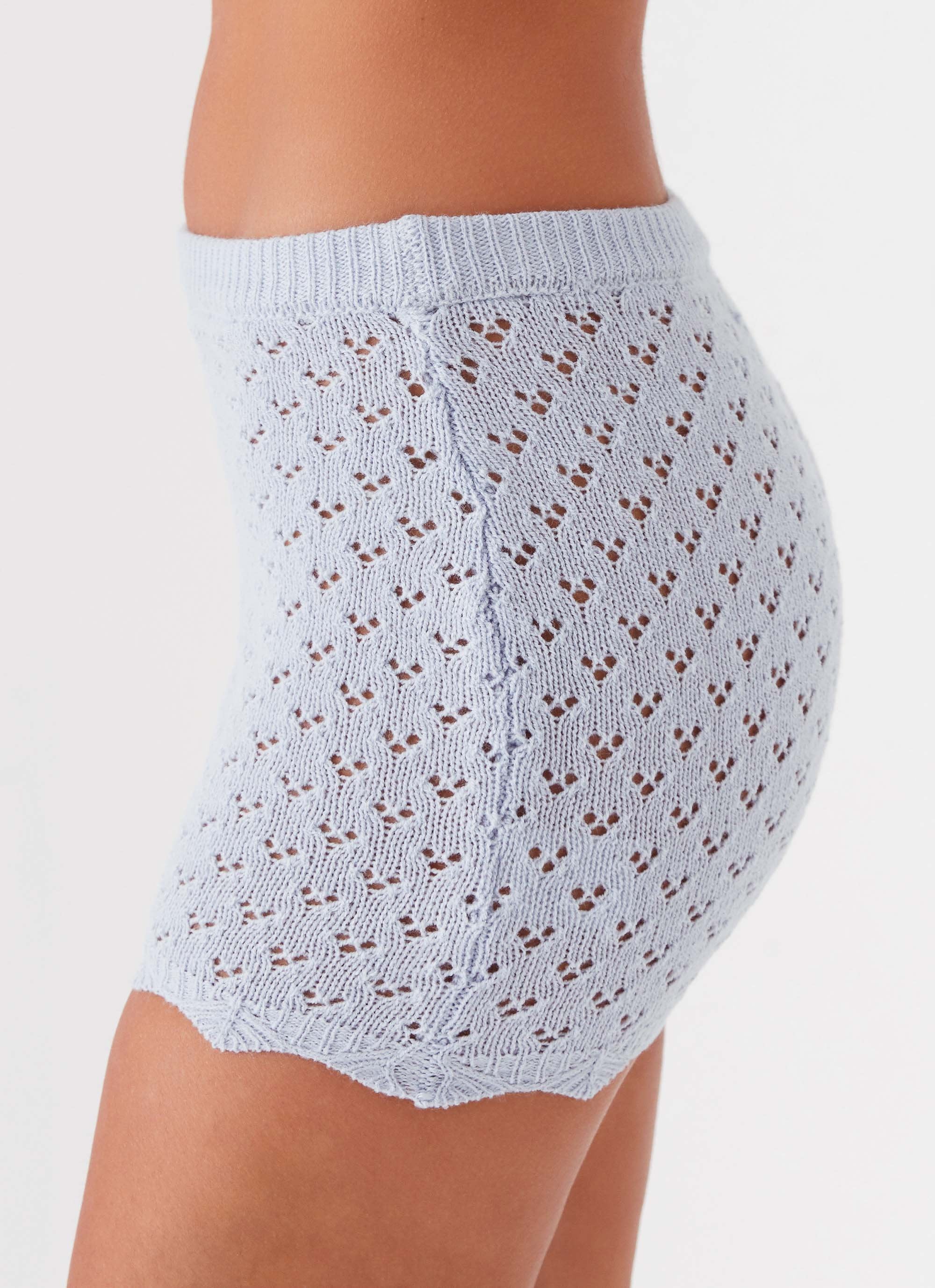 Blue Bird Knit Mini Skirt - Blue Dusk - Image 6