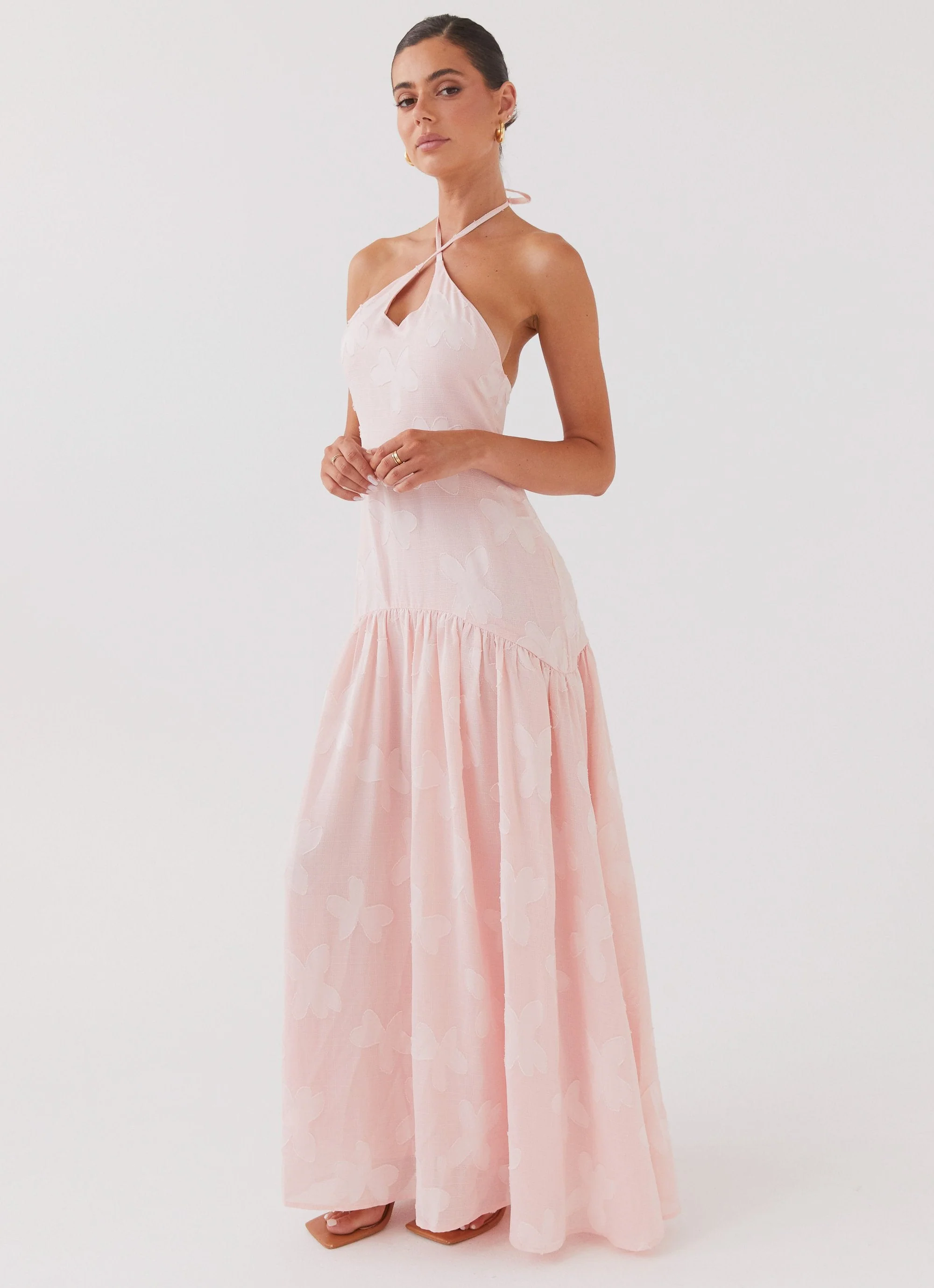 Blushed Cross Neckline Maxi Dress - Pink Petal - Image 2