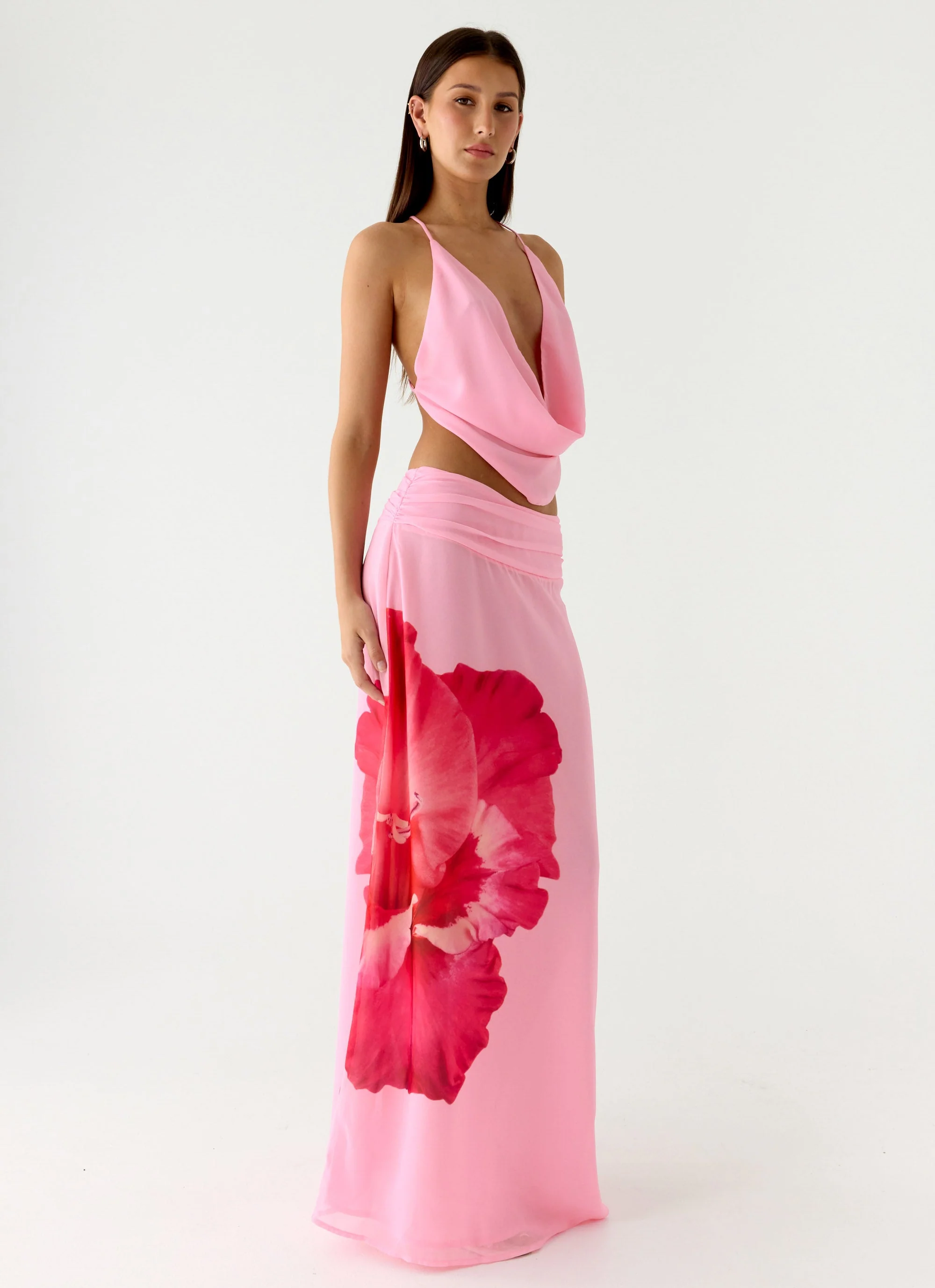 Blushing Bloom Maxi Skirt - Baby Pink - Image 5