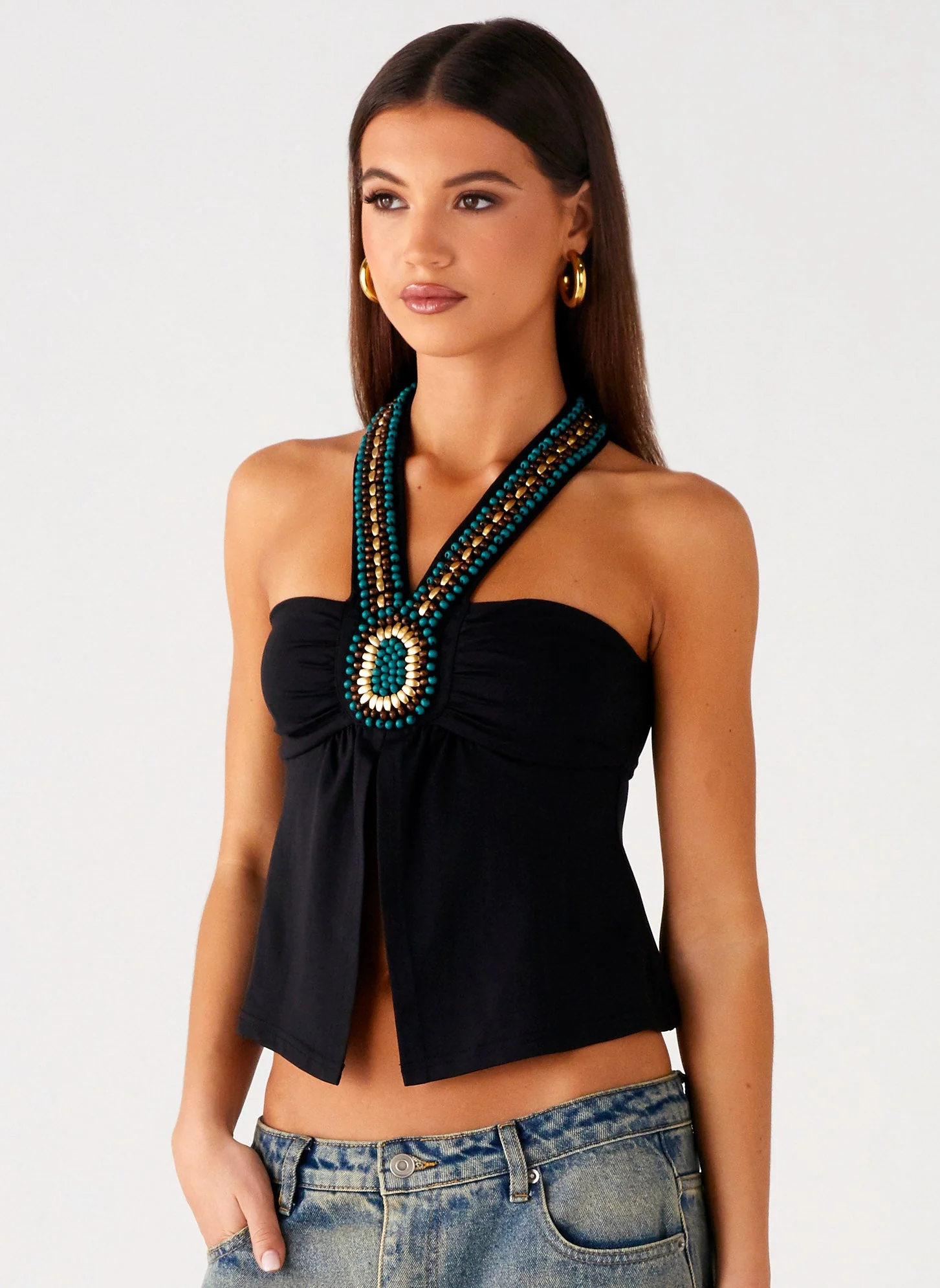 Boheme Breeze Halter Top - Black - Image 6