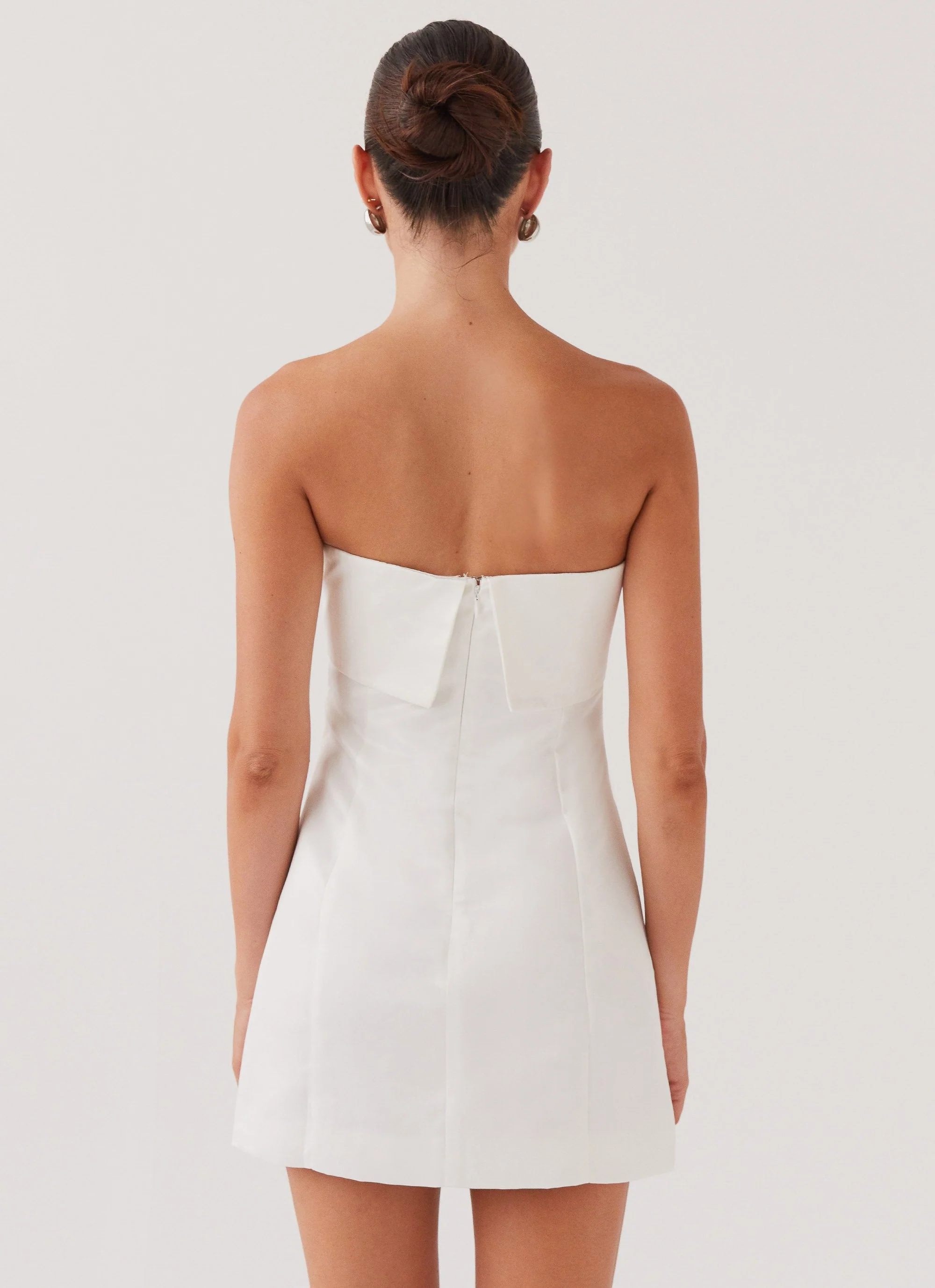 Bombshell Tube Mini Dress - White Pearl - Image 5