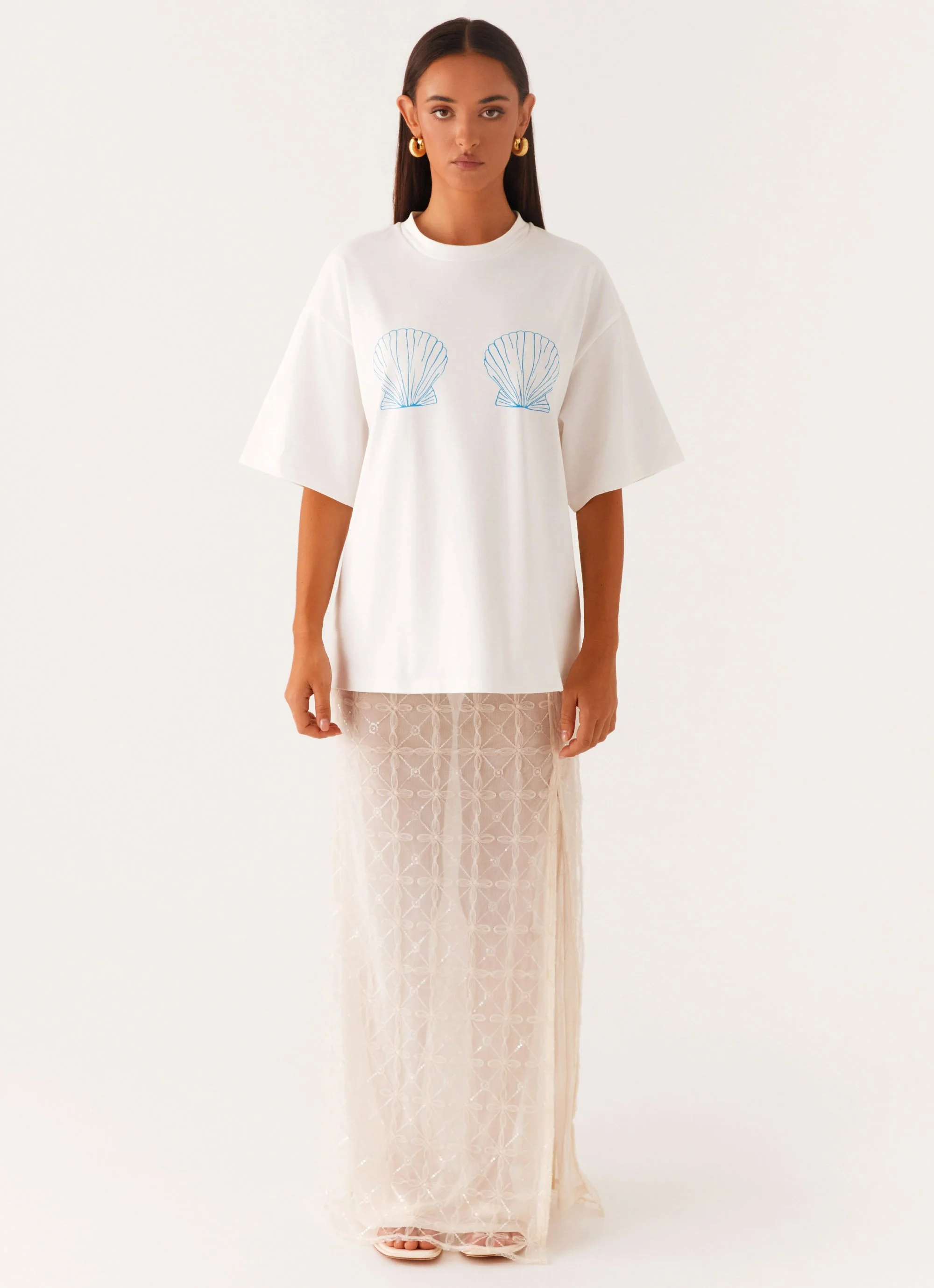 Born To Have Fun Oversized Graphic Tee - Blue Shell - Image 2