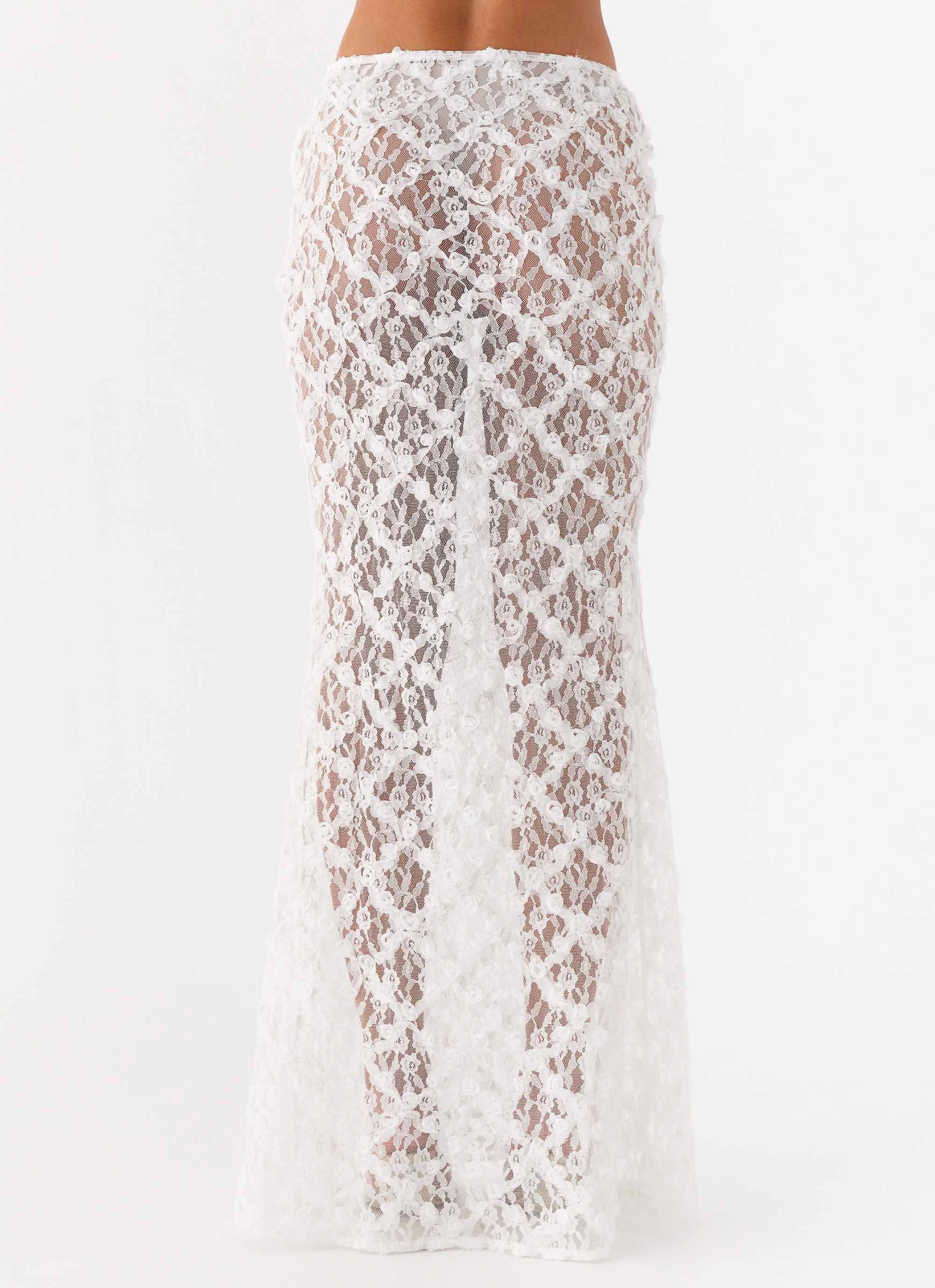 Botanical Dream Maxi Skirt - White - Image 5