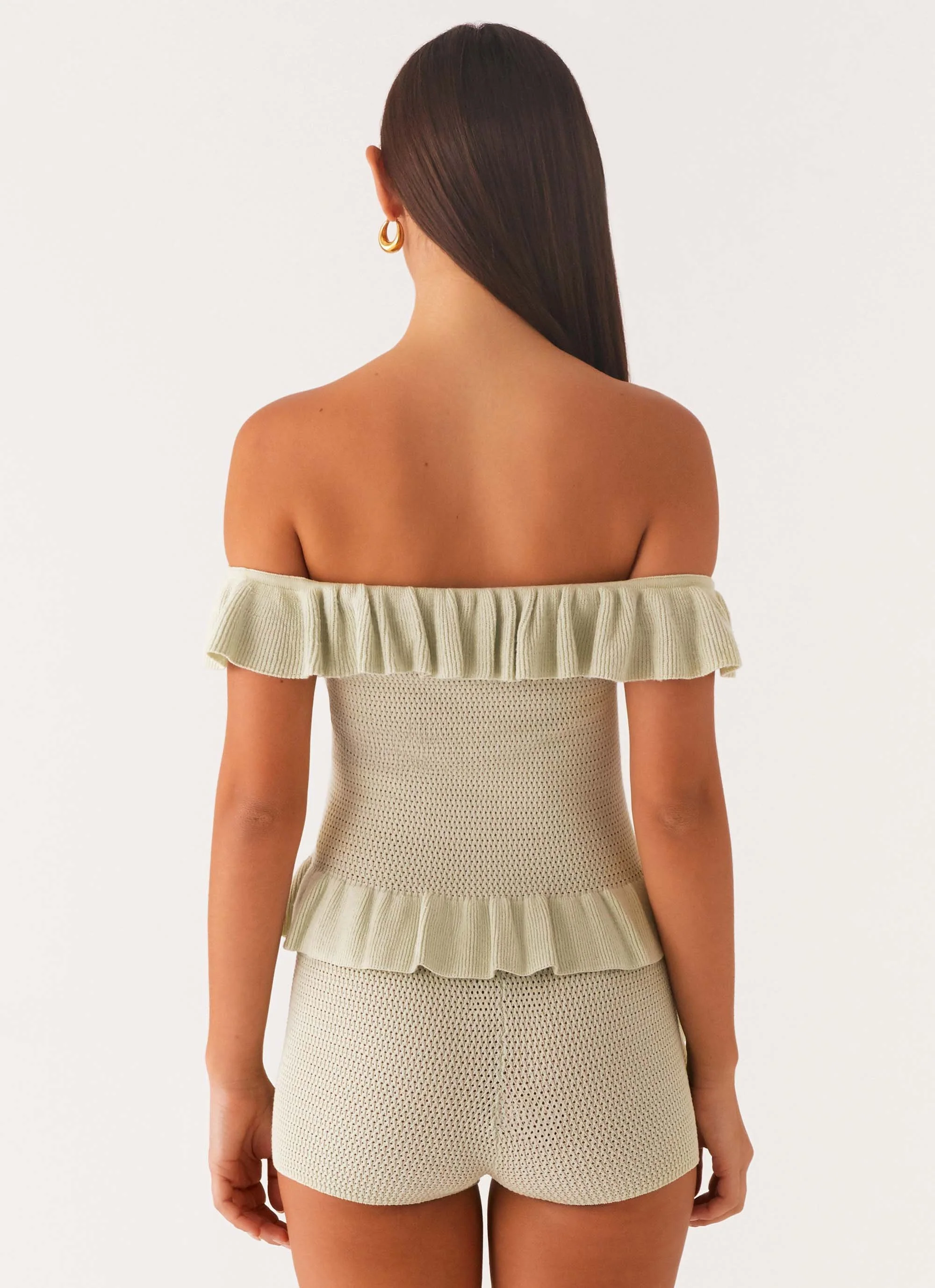 Bowen Off Shoulder Knit Top - Mint - Image 5