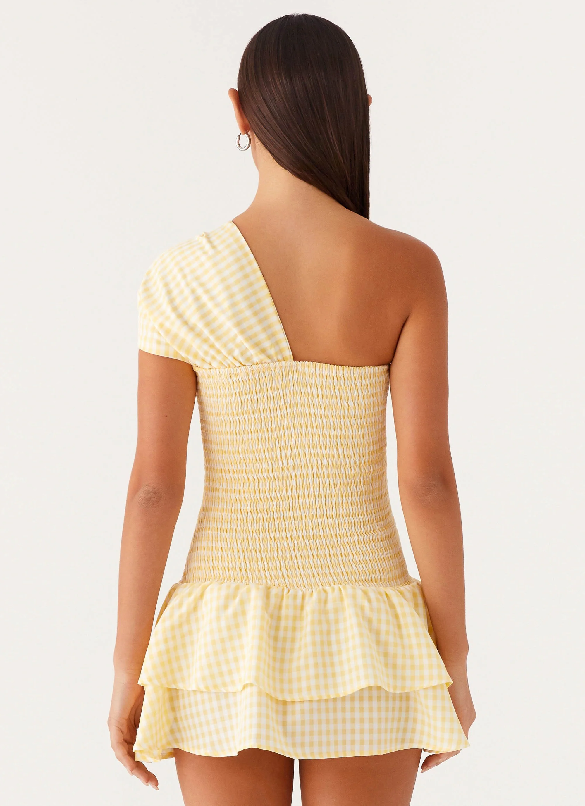 Brandy Mini Dress - Yellow Gingham - Image 4