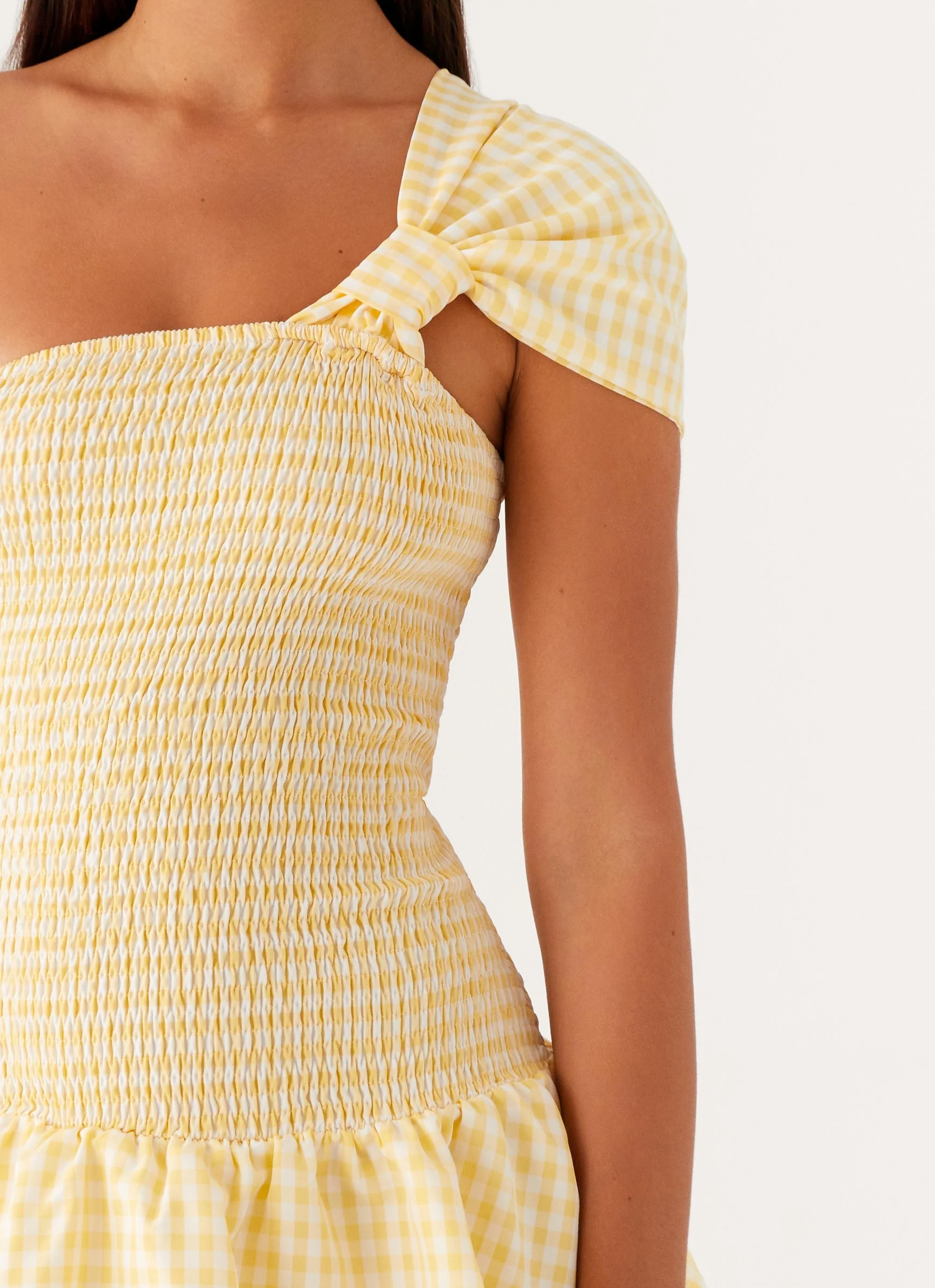 Brandy Mini Dress - Yellow Gingham - Image 6