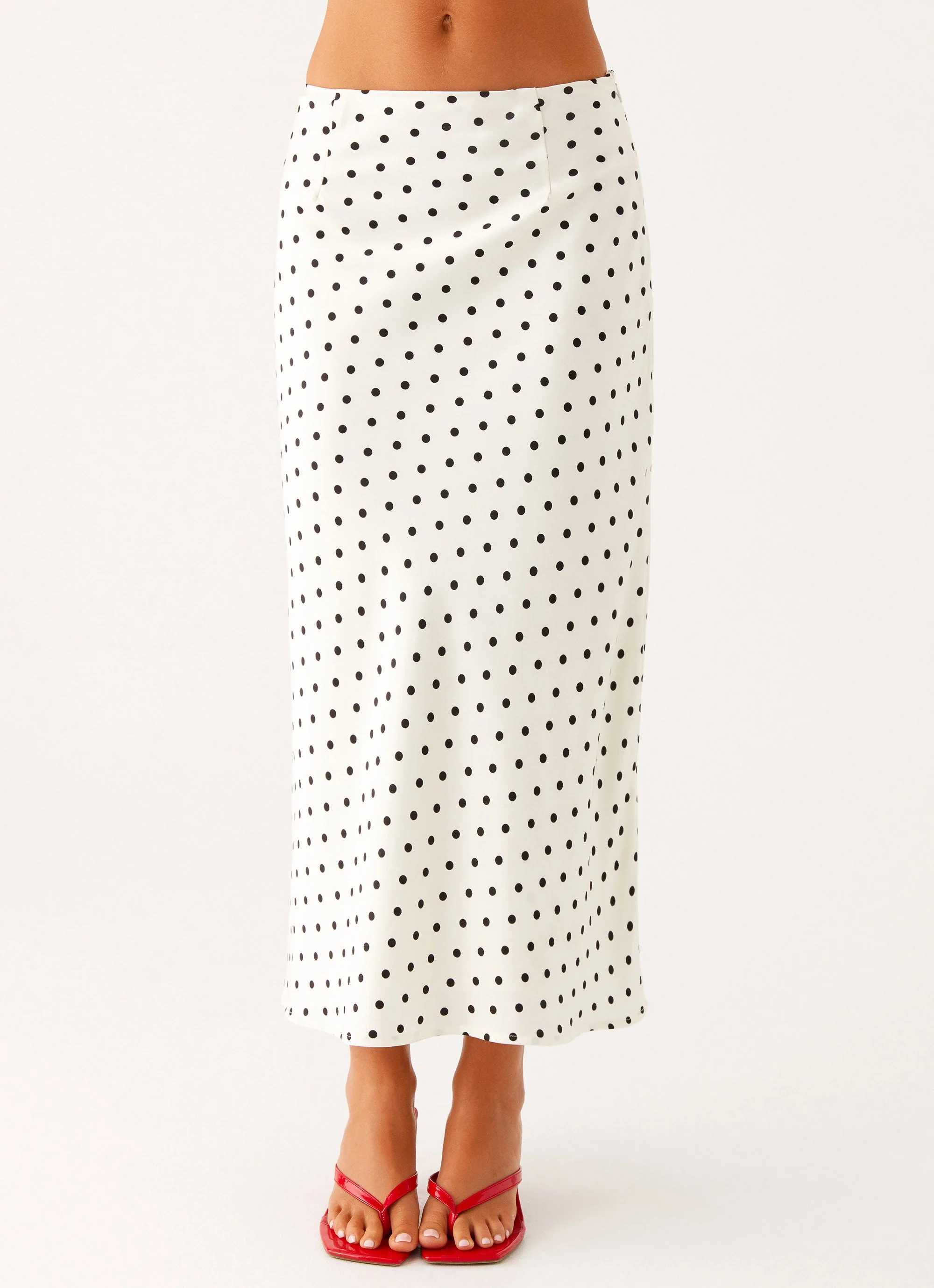 Breanne Midi Skirt - White Polka Dot - Image 4