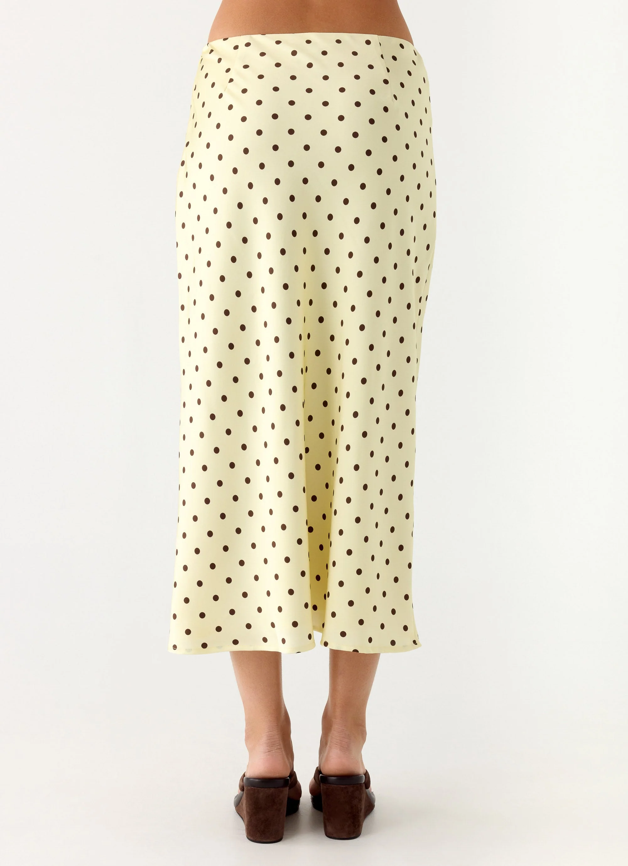 Breanne Midi Skirt - Yellow Polka Dot - Image 4