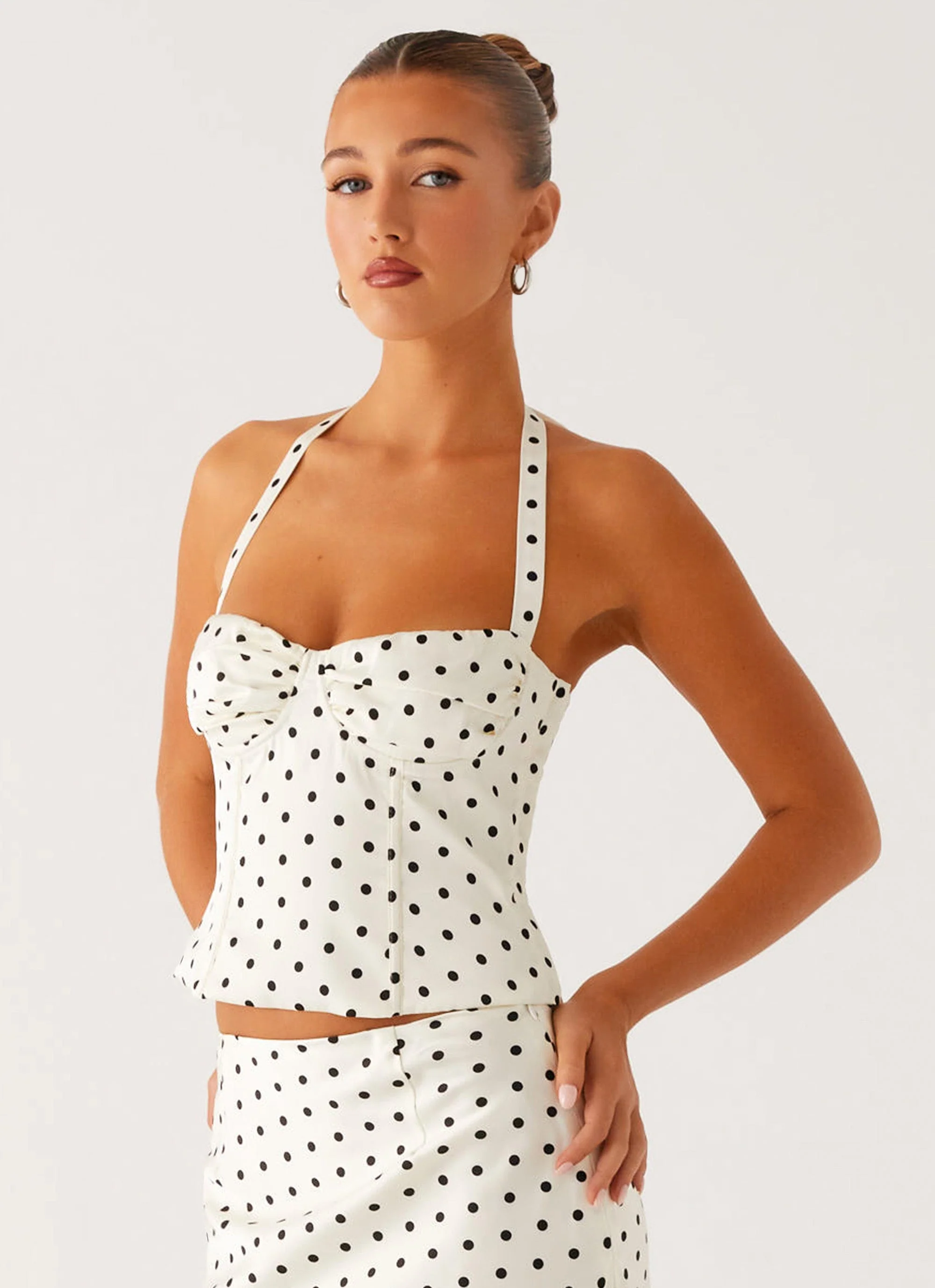 Breanne Top - White Polka Dot - Image 2
