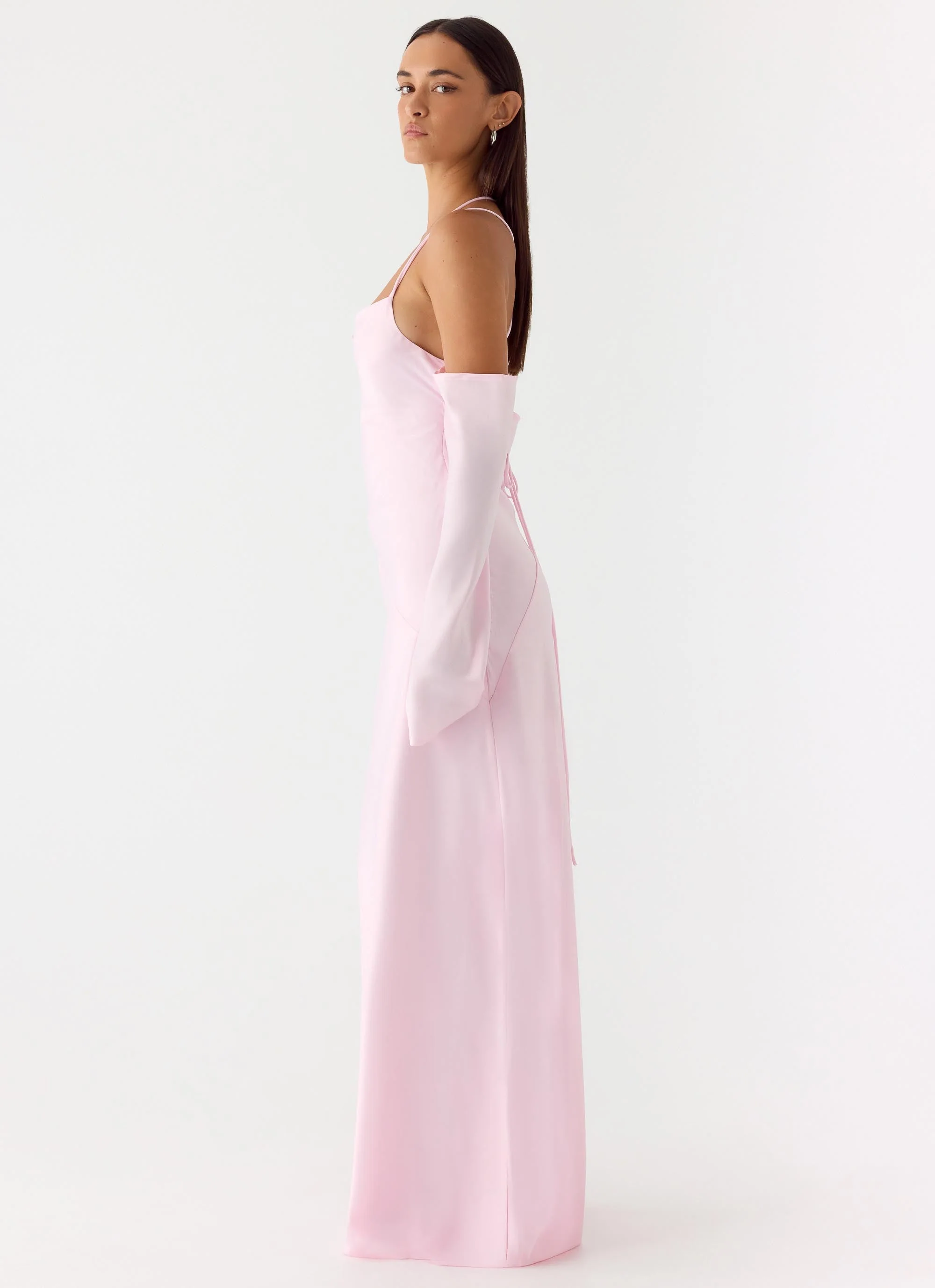 Breathe Me Long Sleeve Maxi Dress - Baby Pink - Image 2