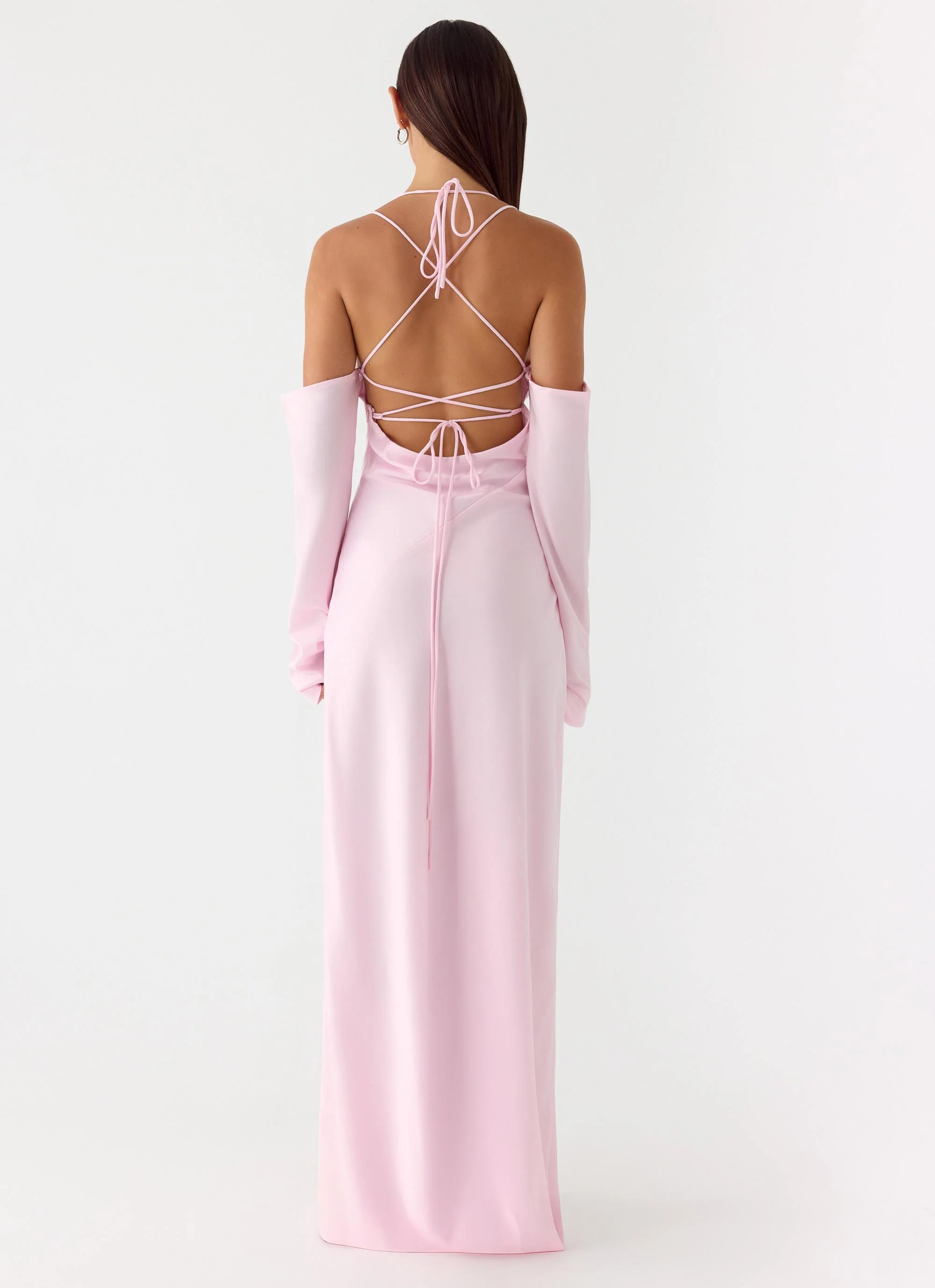 Breathe Me Long Sleeve Maxi Dress - Baby Pink - Image 3