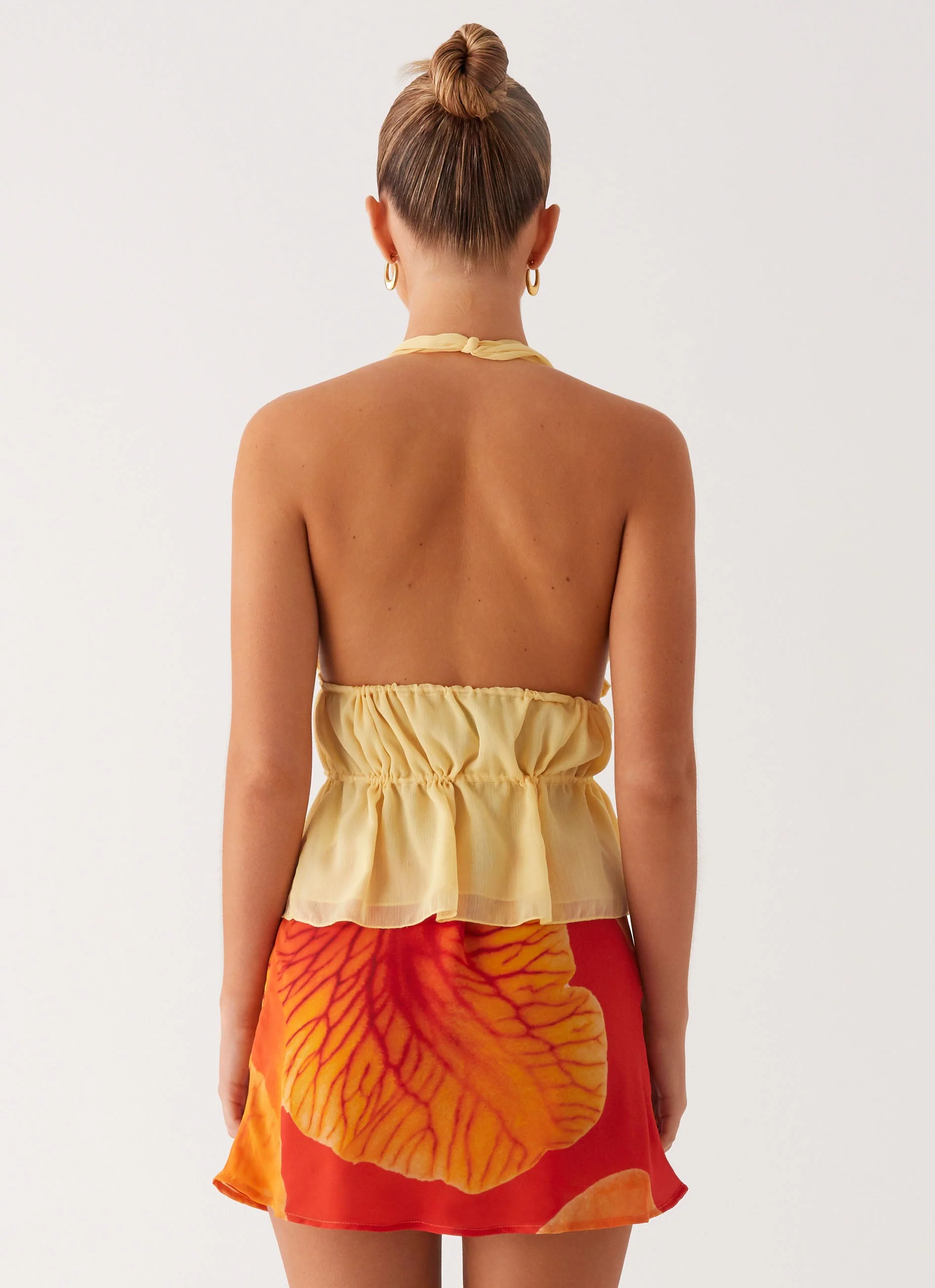 Breezy Palms Mini Skirt - Serene Orange - Image 3