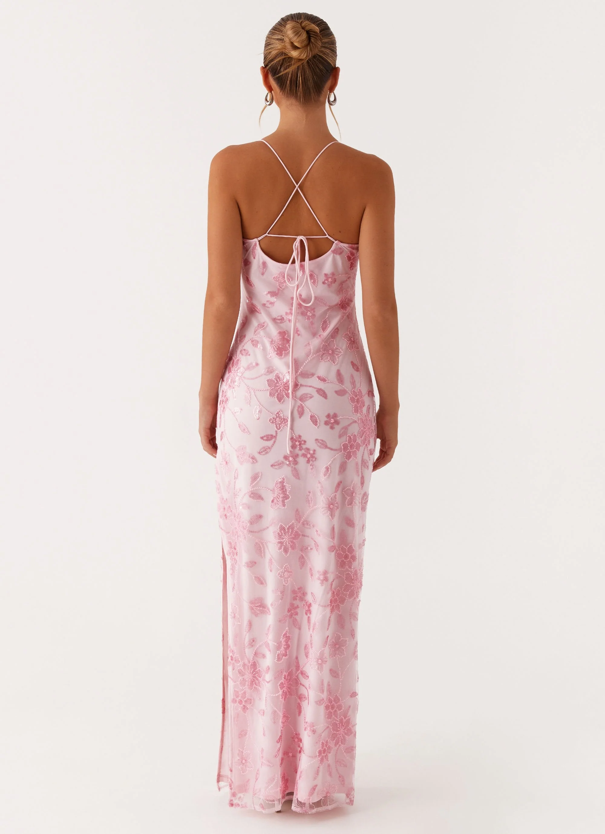 Bright Lights Beaded Maxi Dress - Pink - Image 2