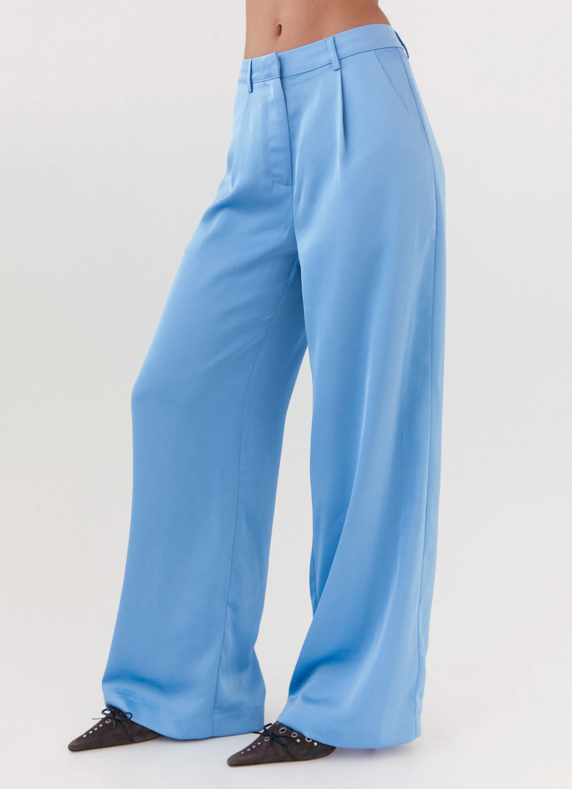 Brinkley Satin Pants - Blue - Image 3