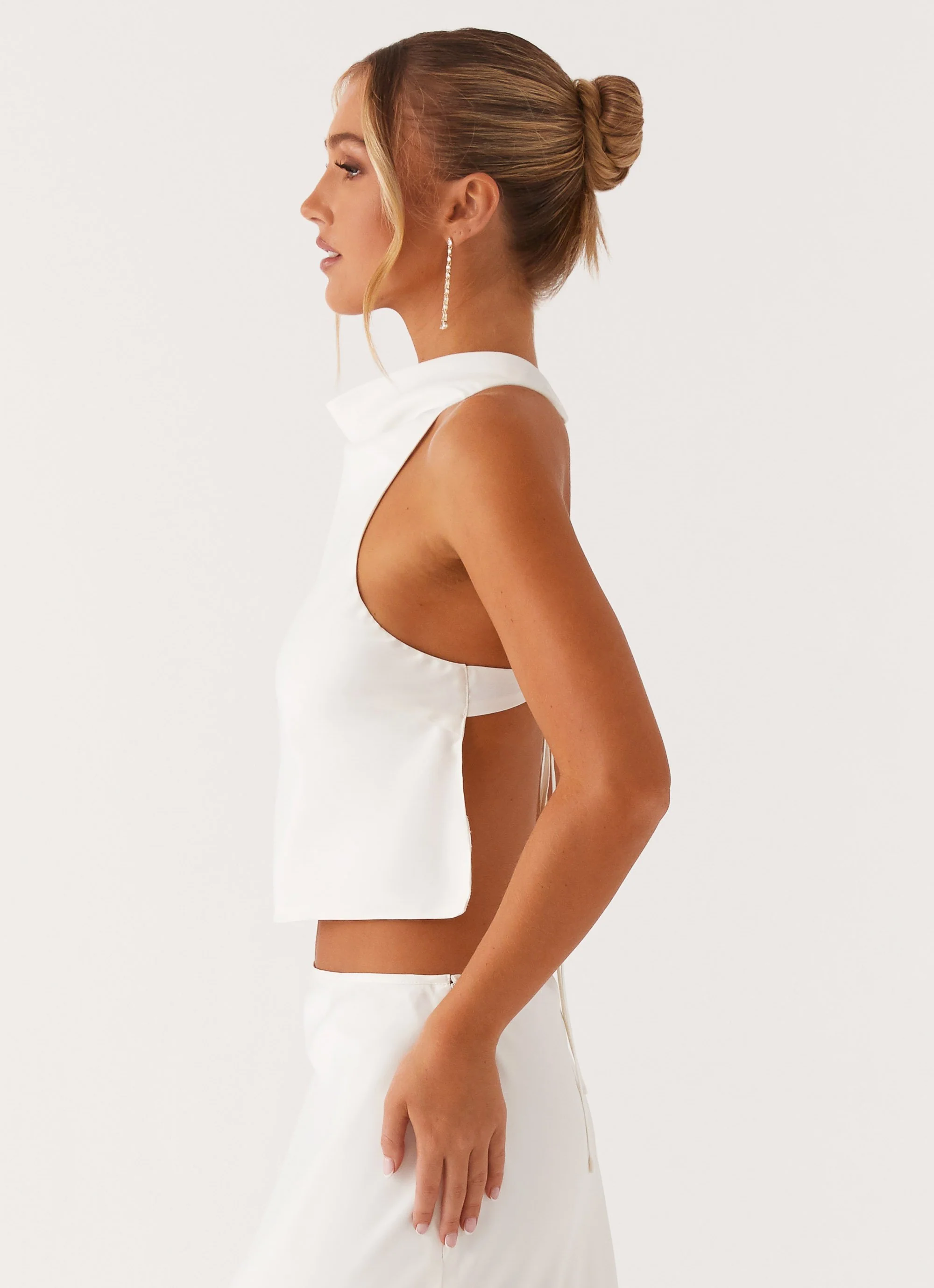 Brookie Satin Top - White - Image 3