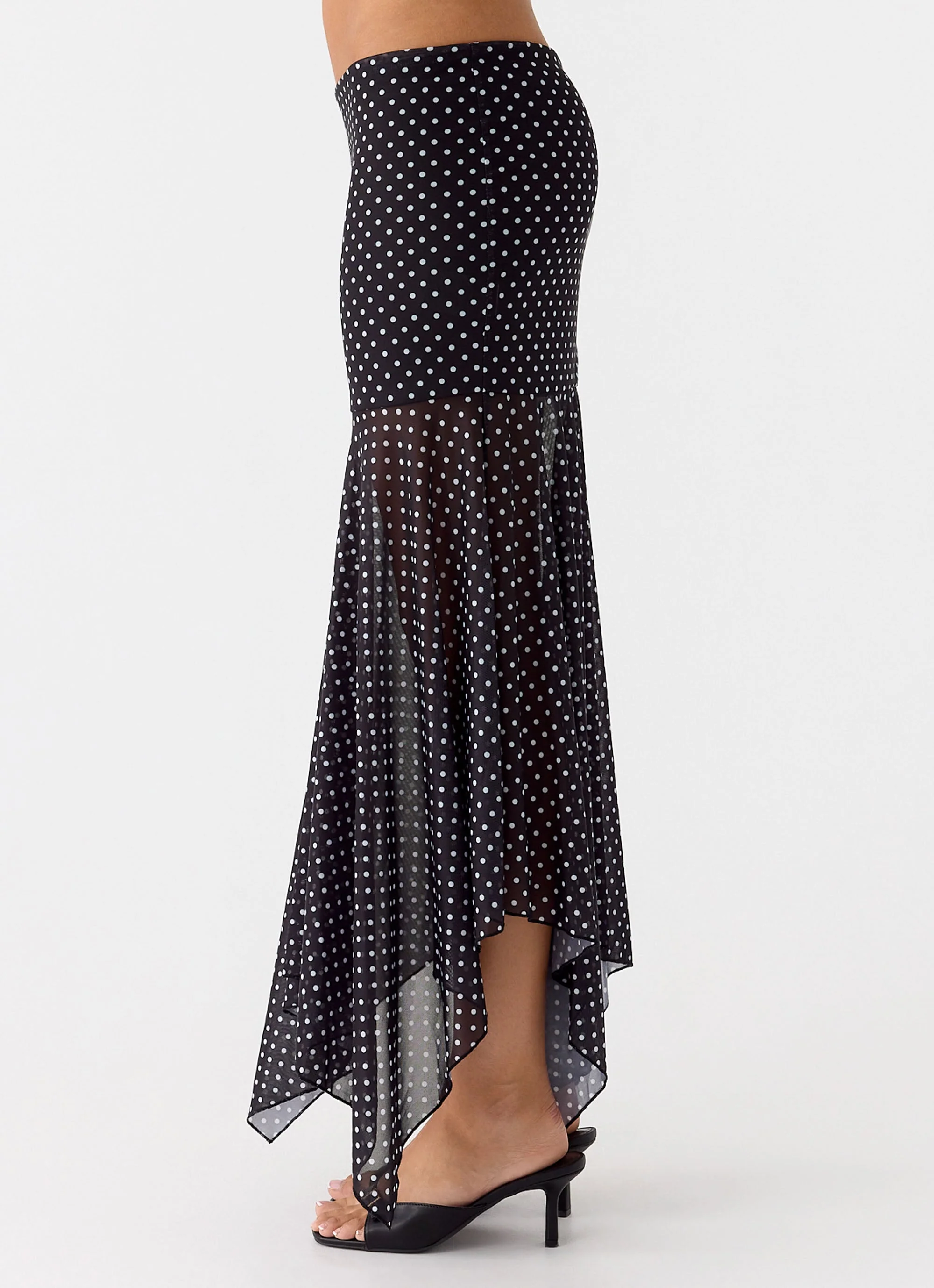 Buffy Maxi Skirt - Black Polkadot - Image 2