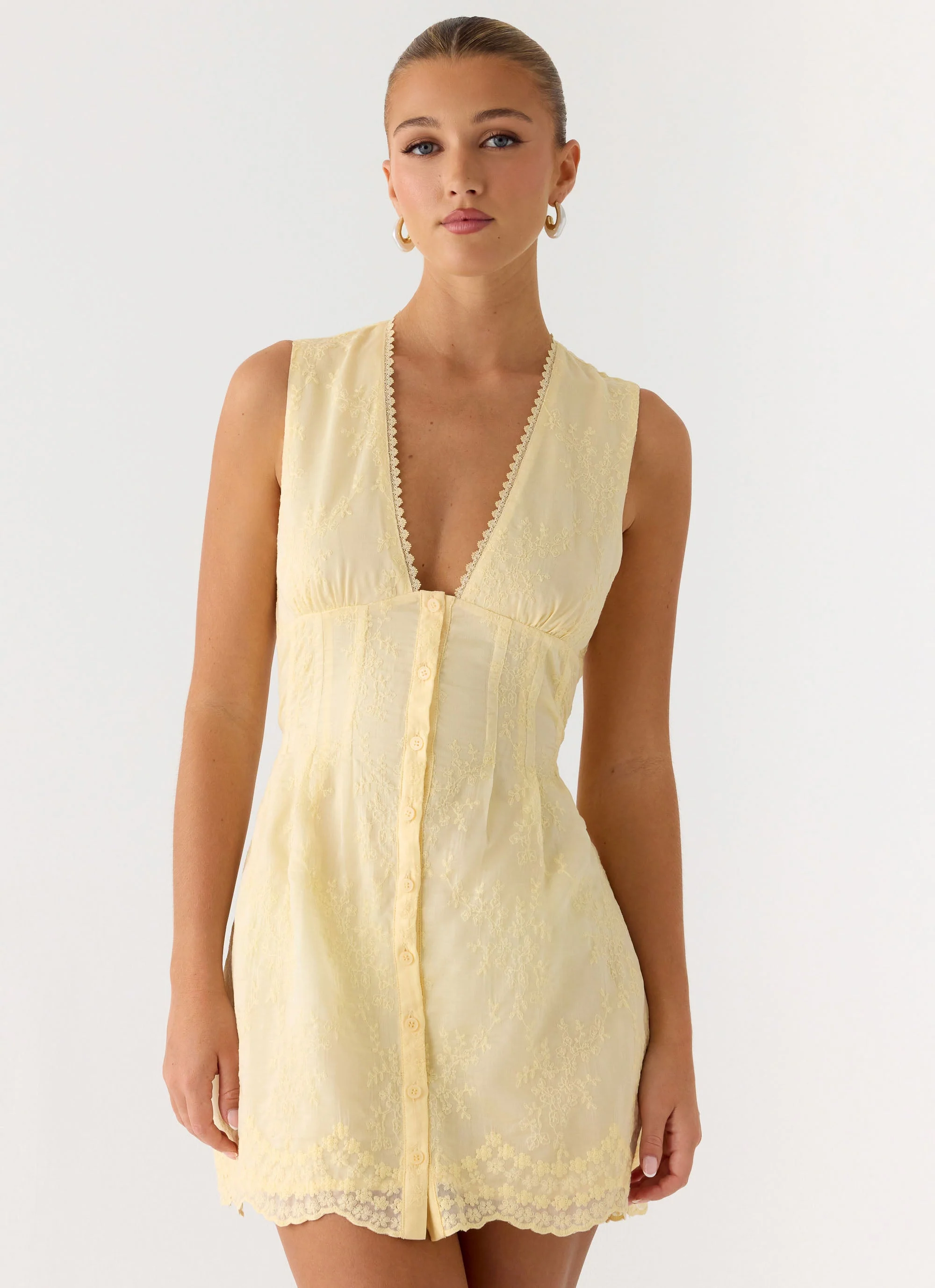 Burning Bright Mini Dress - Butter Yellow - Image 4