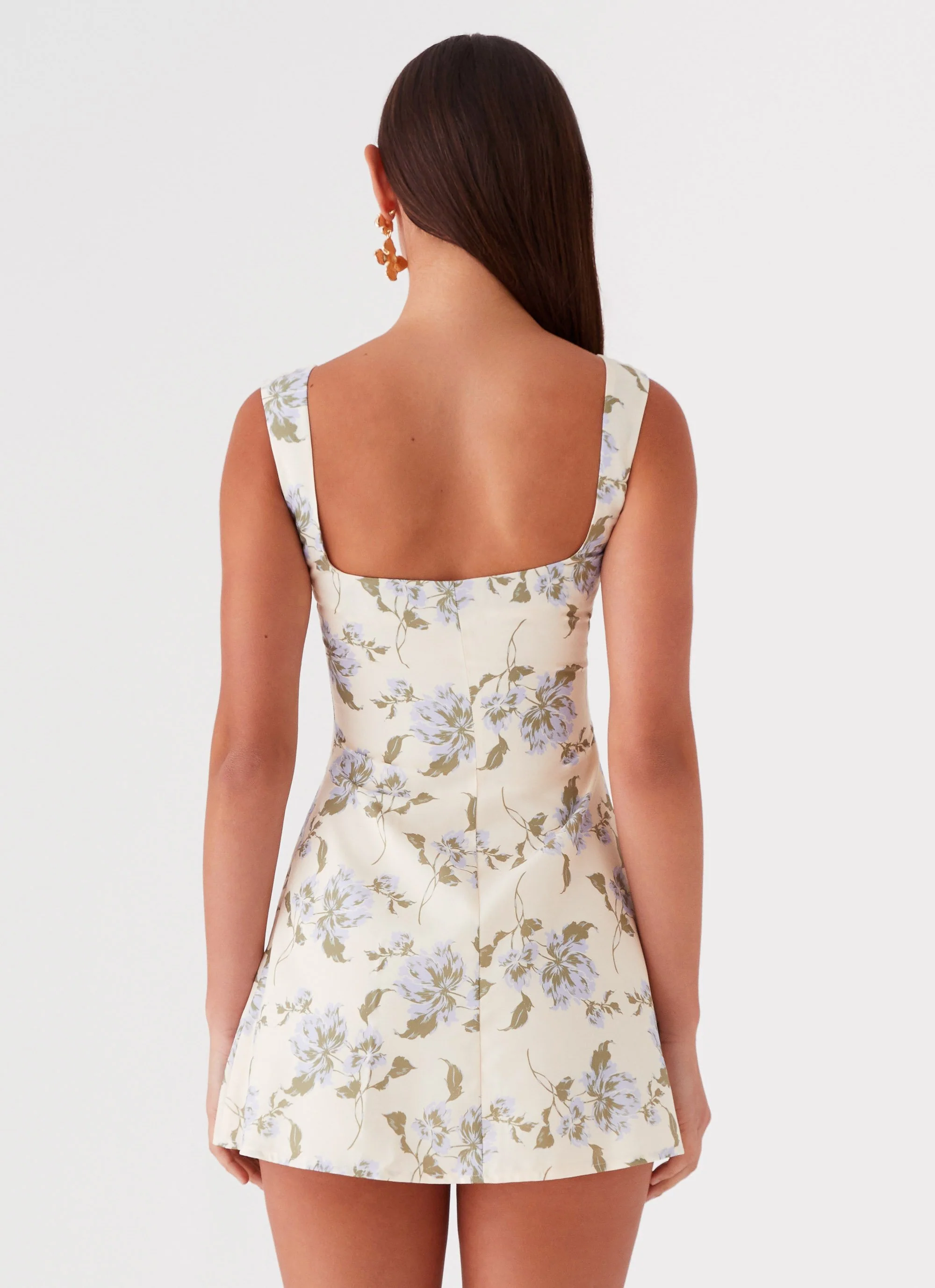 Cadence Mini Dress - Yellow Purple Floral - Image 5