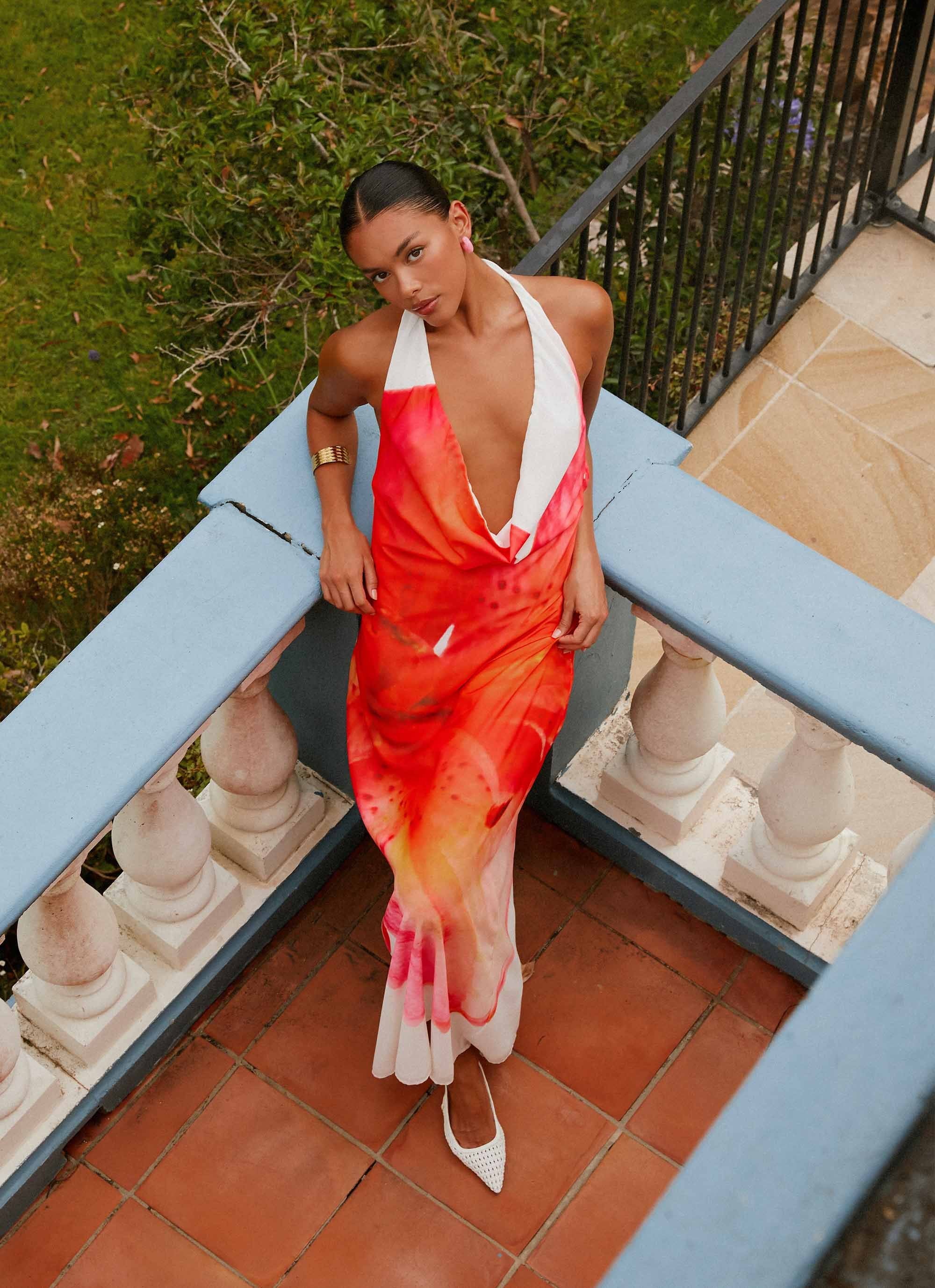 Calabasas Maxi Dress - White Floral - Image 7
