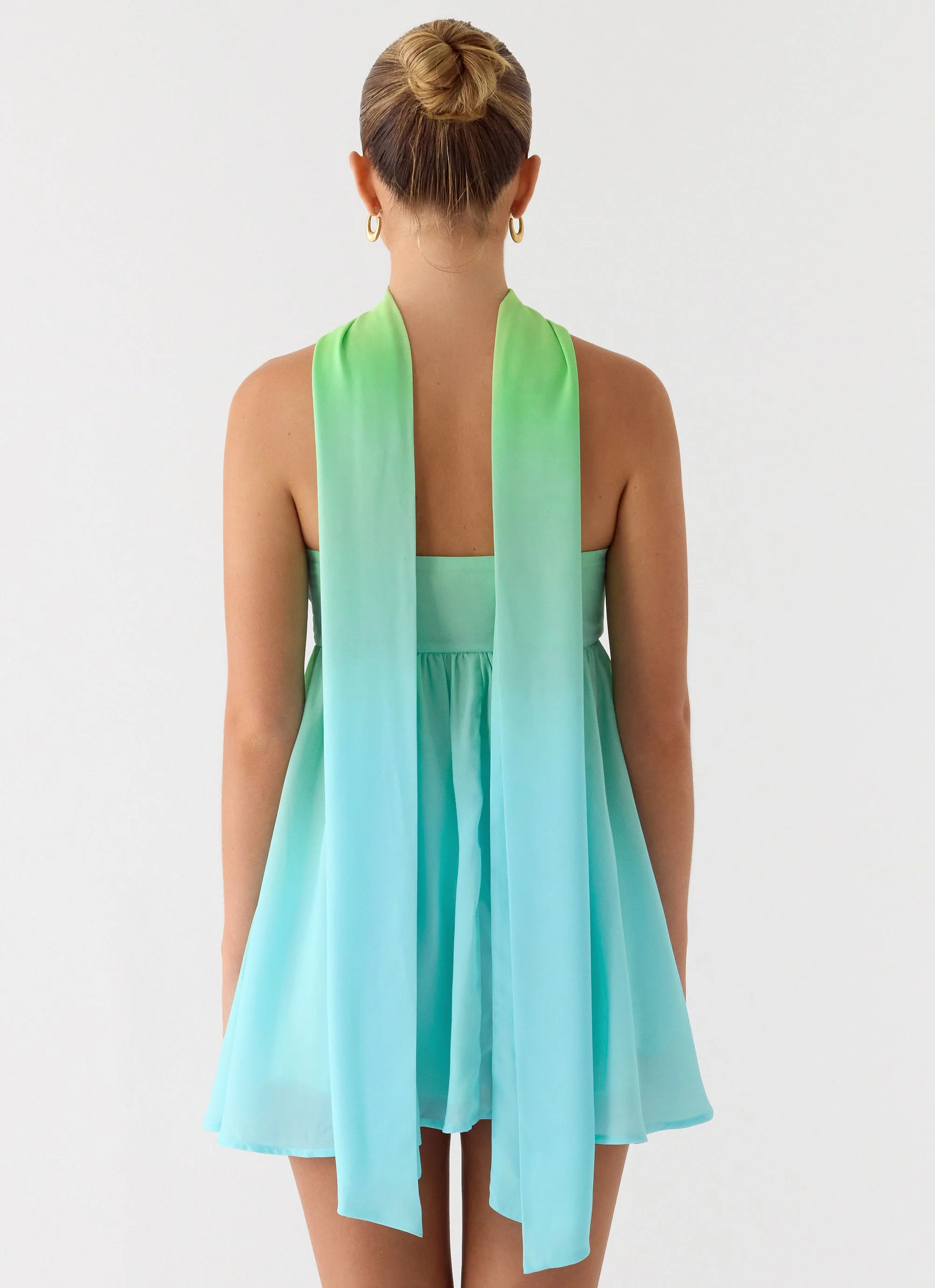 Calantha Scarf Mini Dress - Sea Ombre - Image 3