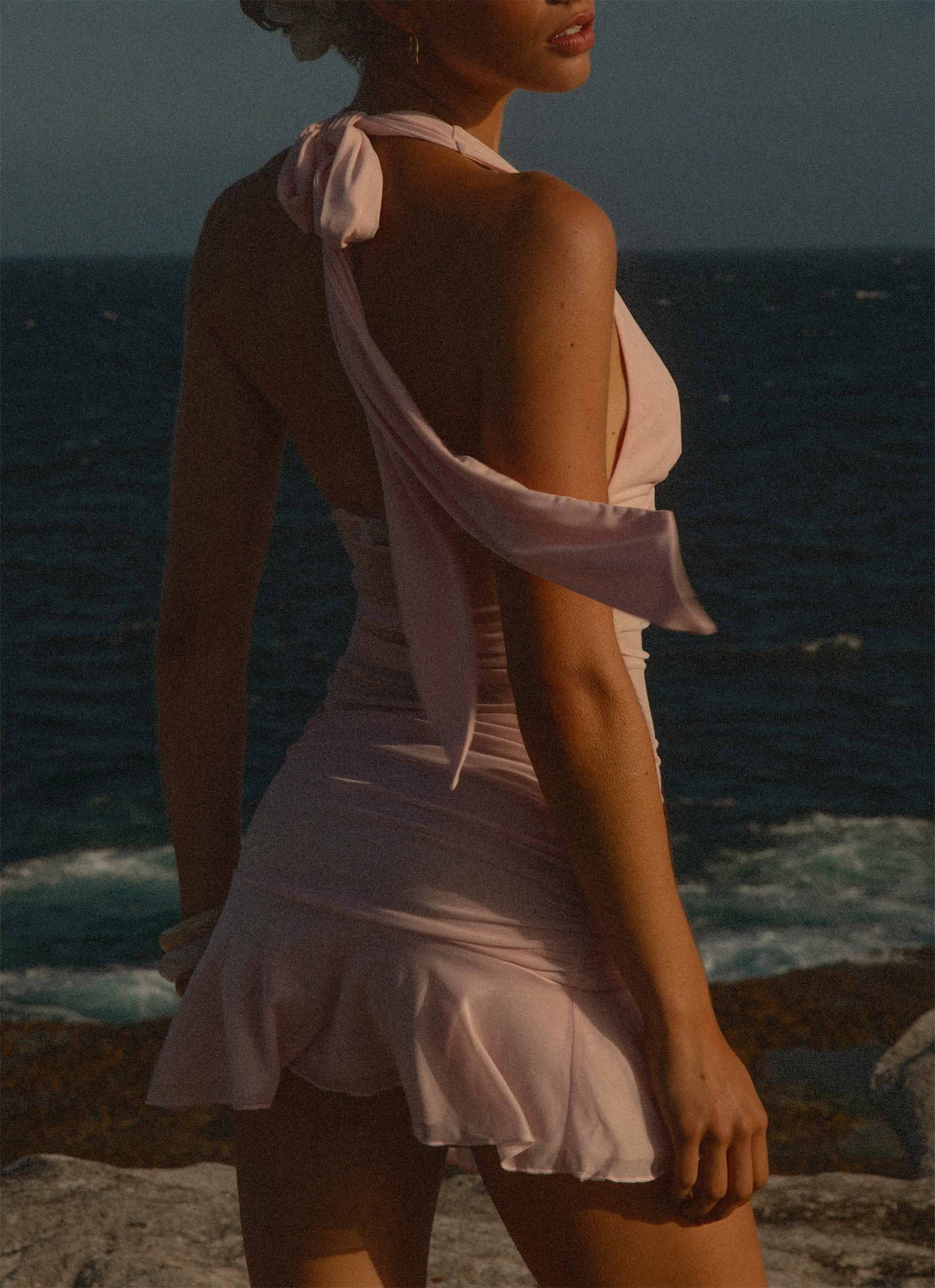 Calissa Haltherneck Mini Dress - Pink - Image 7