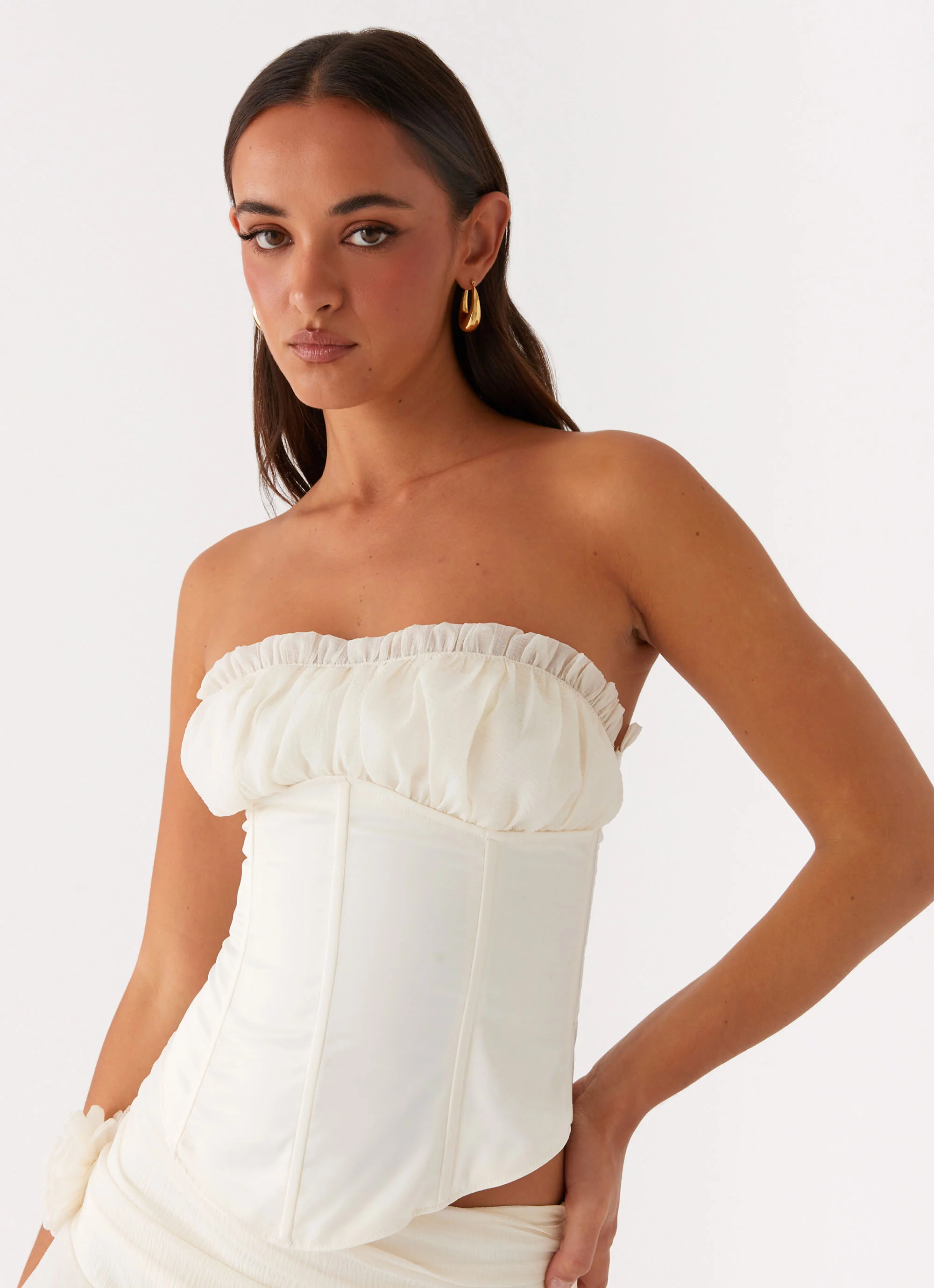 Call Me Never Strapless Corset Top - Ivory - Image 6