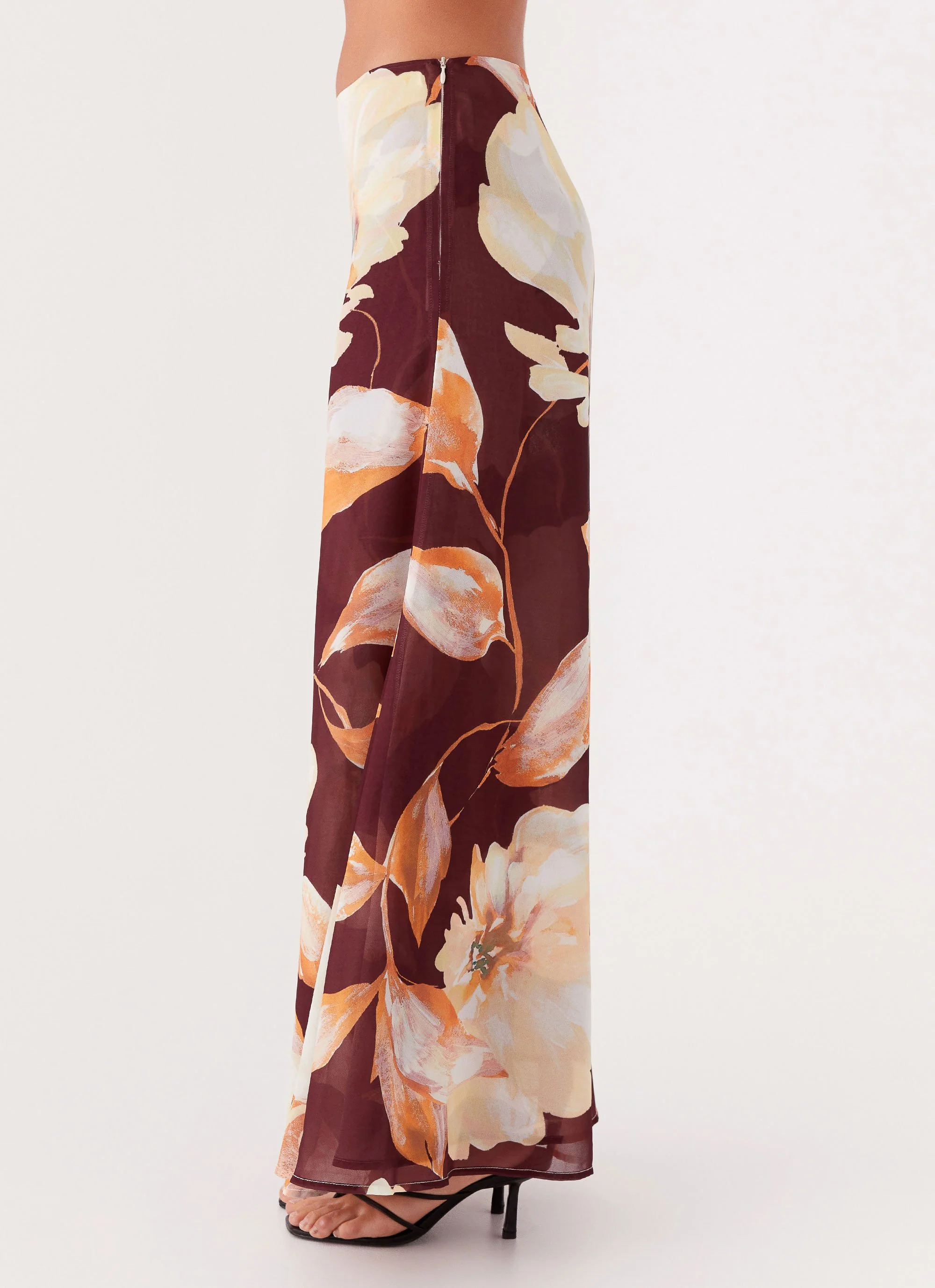 Camellia Maxi Skirt - Brown Floral - Image 4