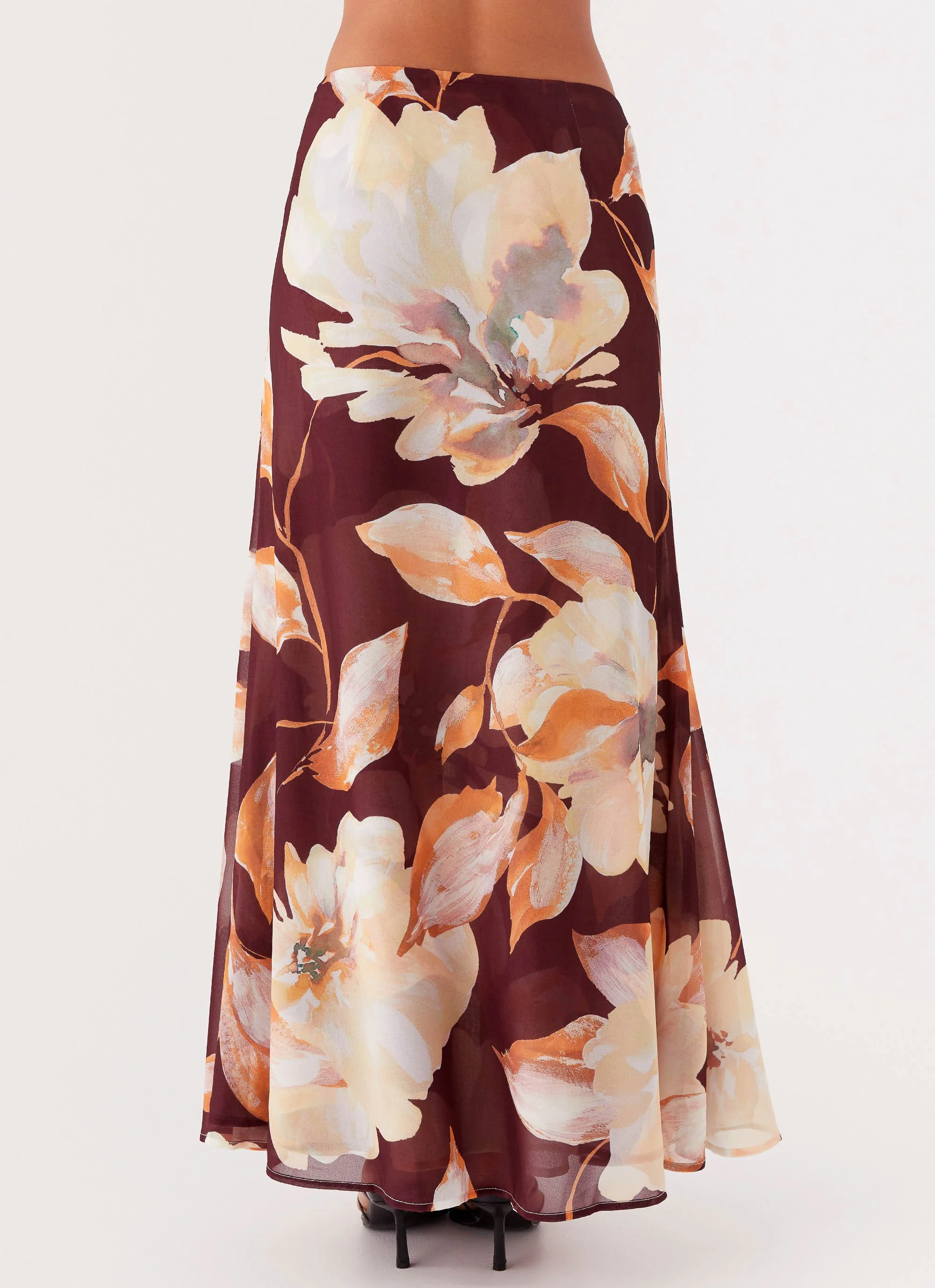 Camellia Maxi Skirt - Brown Floral - Image 5
