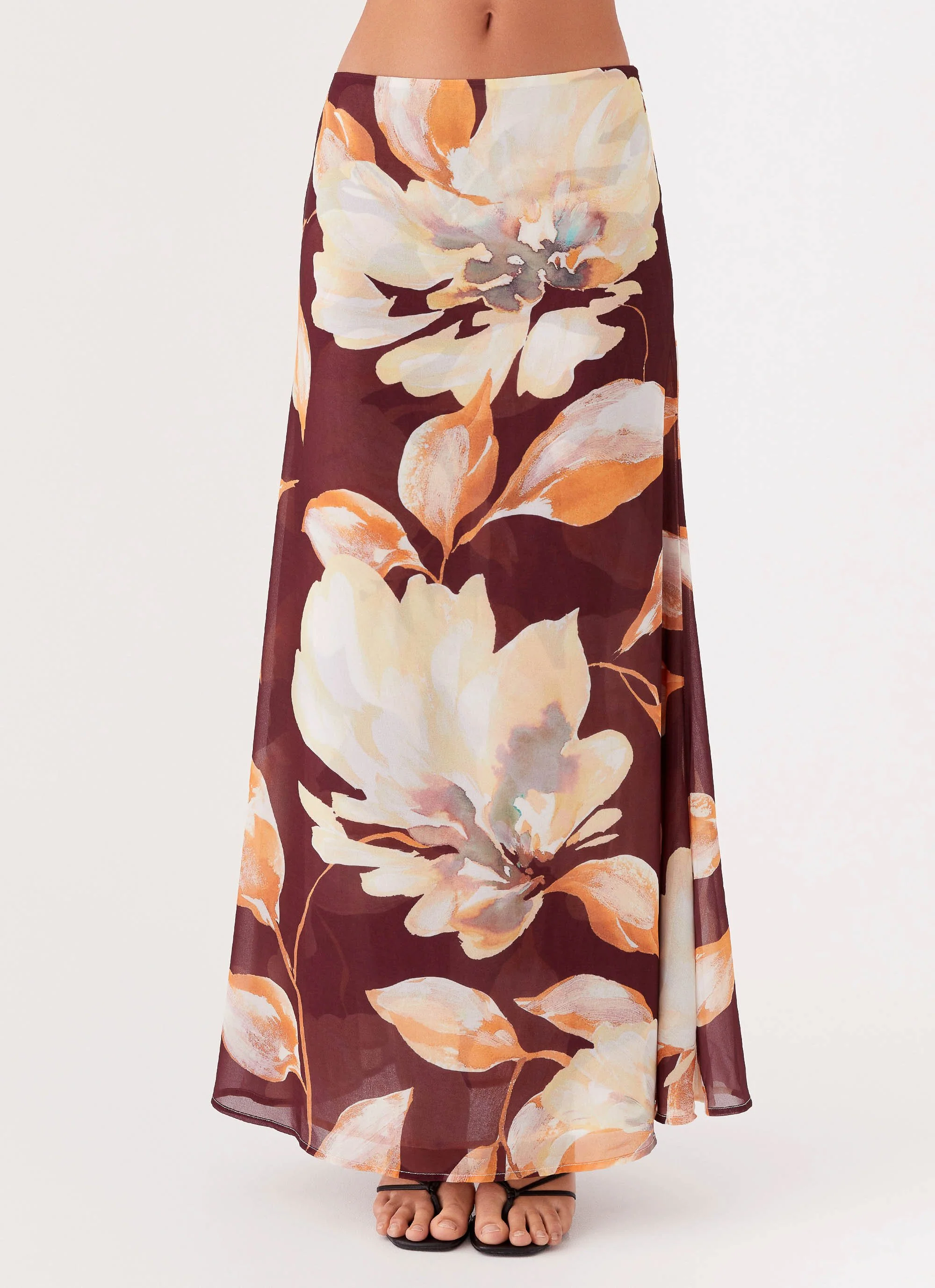 Camellia Maxi Skirt - Brown Floral - Image 6