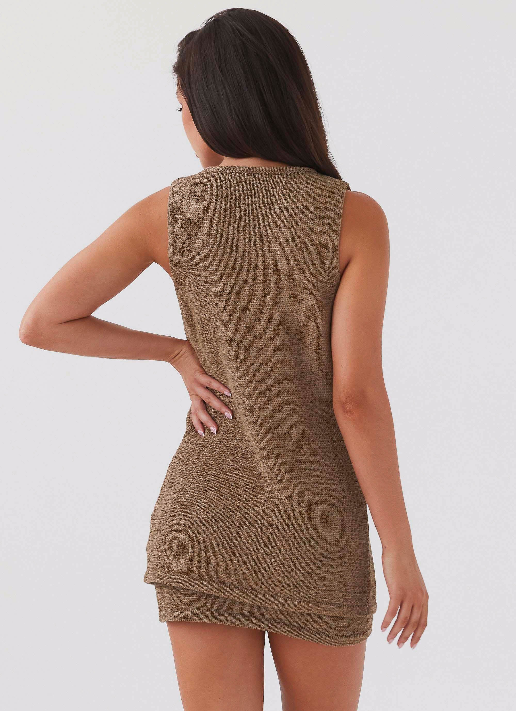 Capri Glow Knit Skirt - Khaki - Image 4