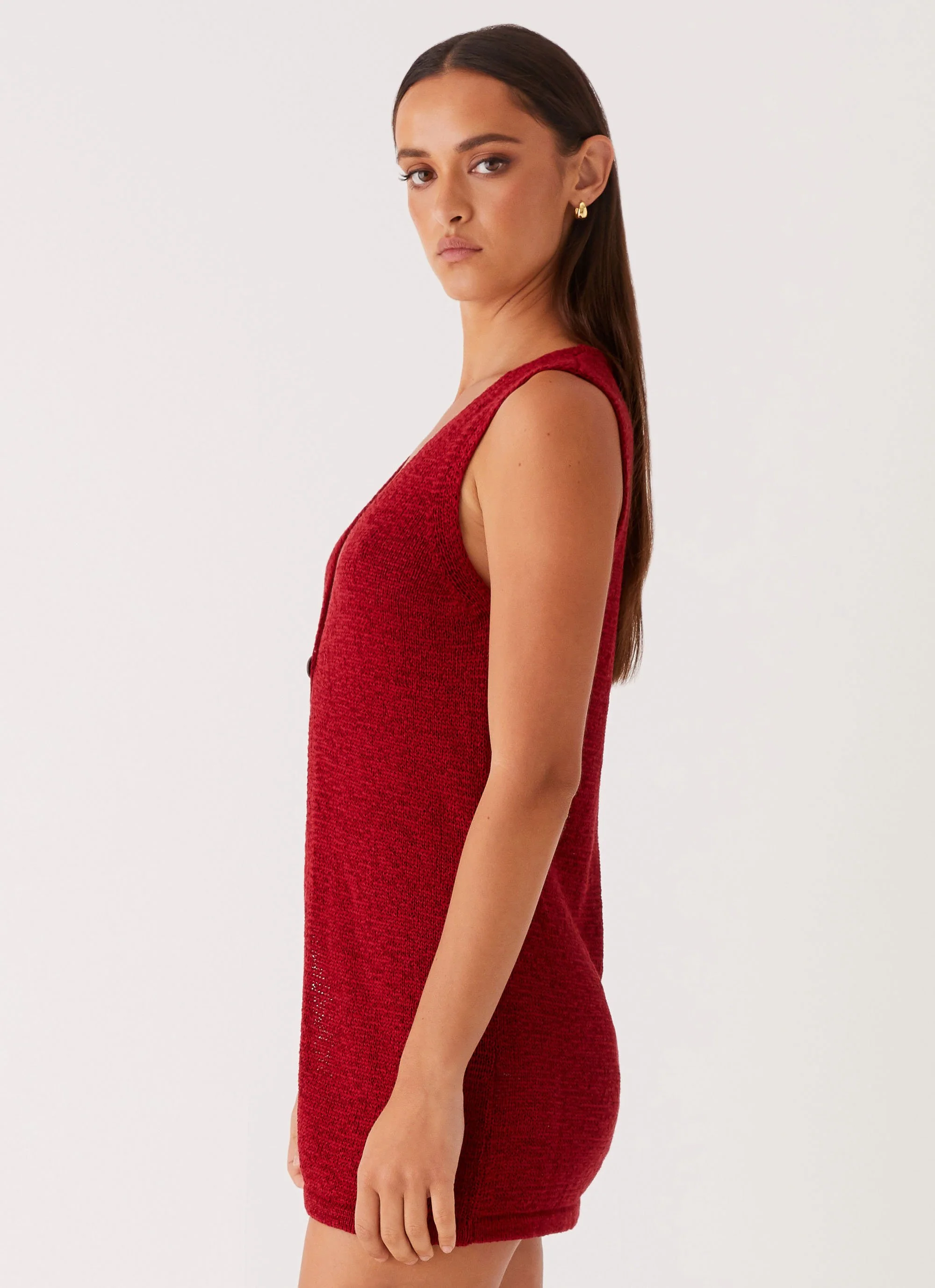 Capri Glow Knit Top - Maroon - Image 4