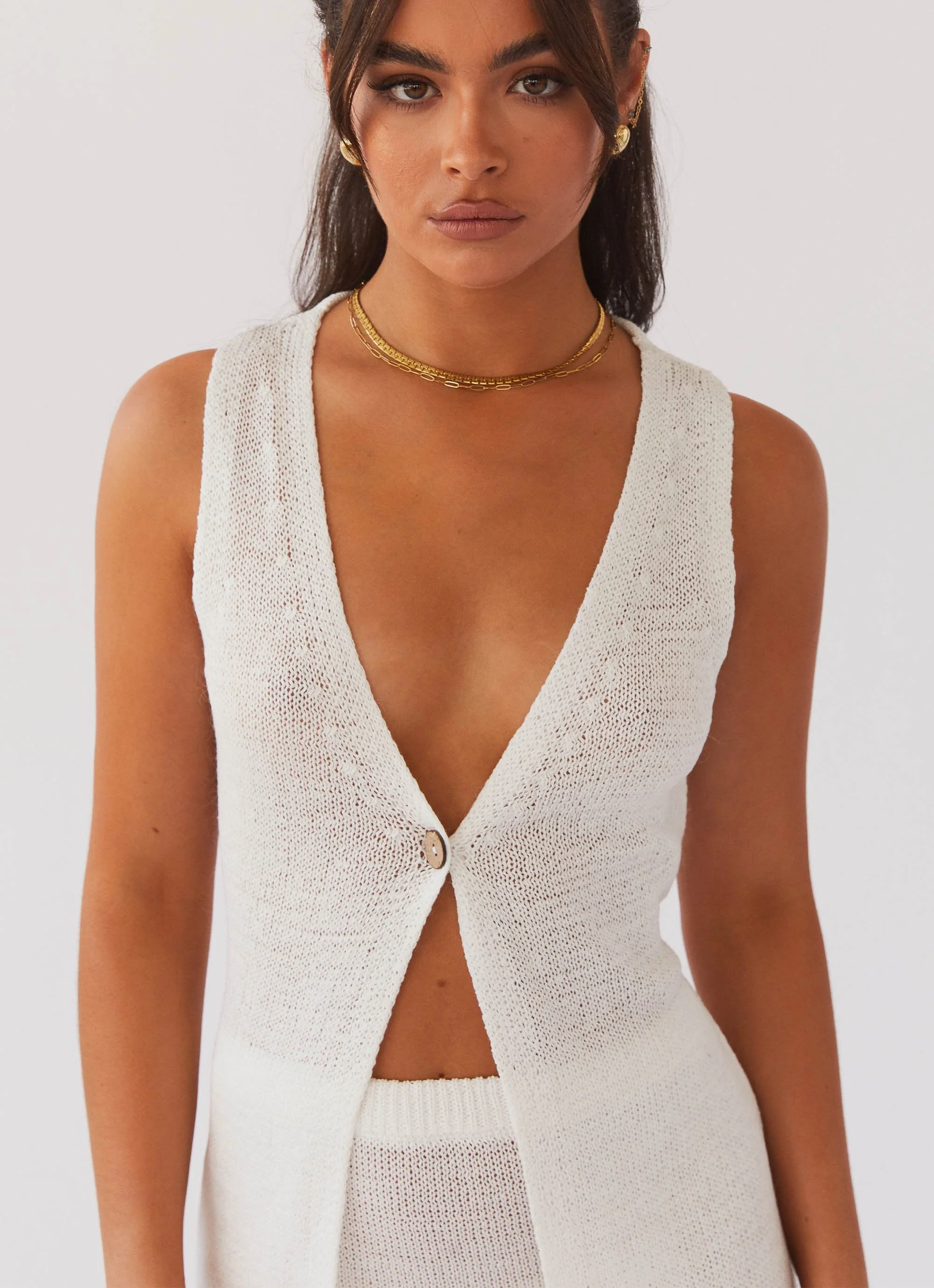 Capri Glow Knit Top - White - Image 5