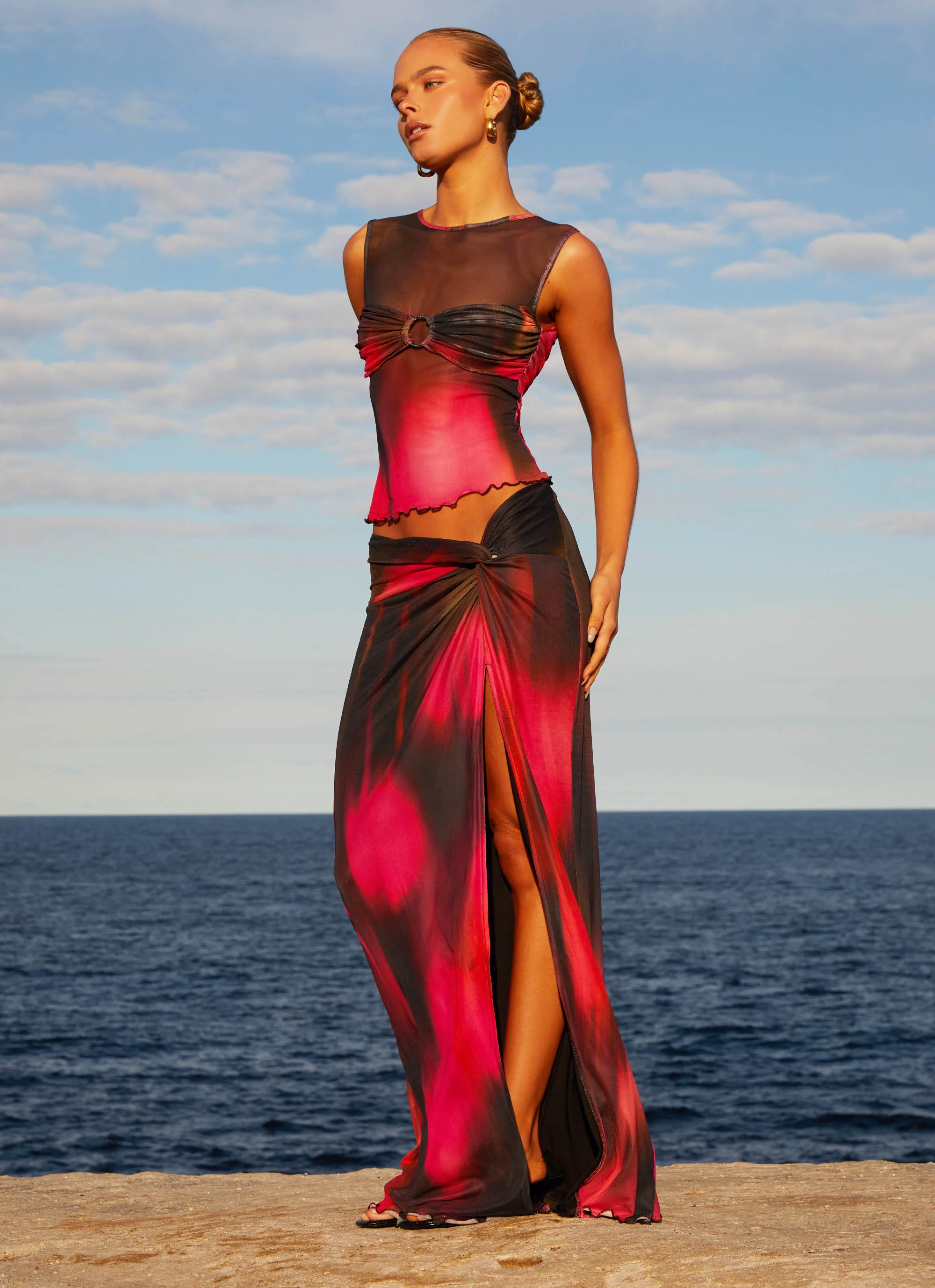 Caprise Mesh Tank - Pink Print - Image 2